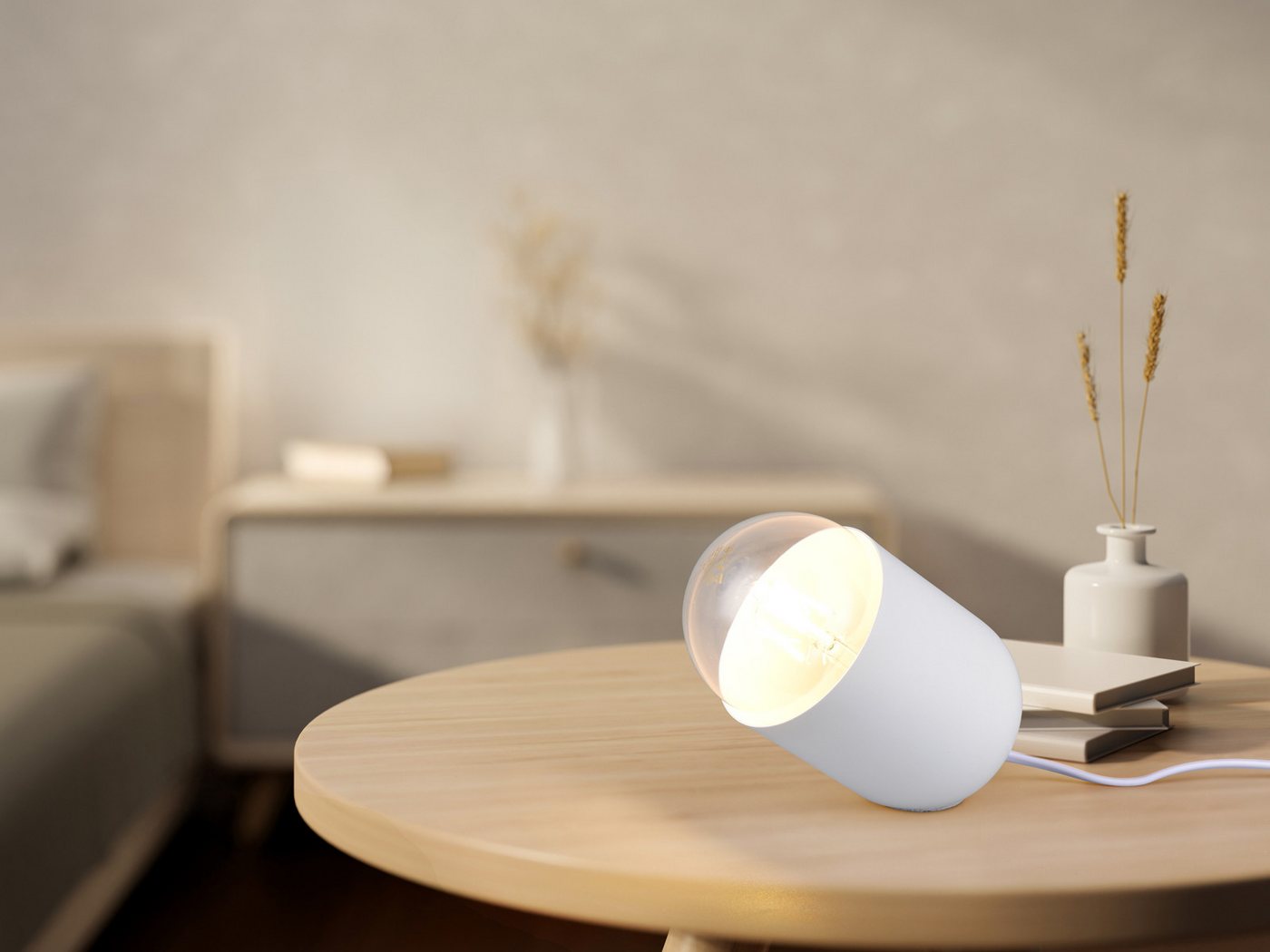 Reality Leuchten LED Nachttischlampe, Dimmfunktion, LED wechselbar, warmweiß, klein-e besondere Tischlampe für die Fensterbank, Höhe 13,5cm Bild 3