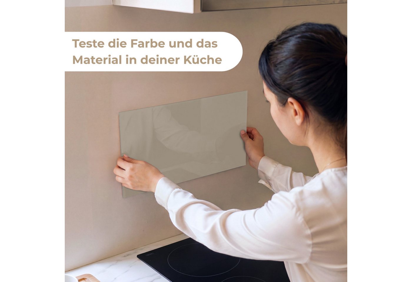 KitchenYeah Küchenrückwand Muster selbstklebend (keine Folie) Interieur - Farben - Beige, (1-tlg), Spritzschutz, Küche, Rückwand, Küchenwand, Küchenfront, 30x20 cm Bild 4