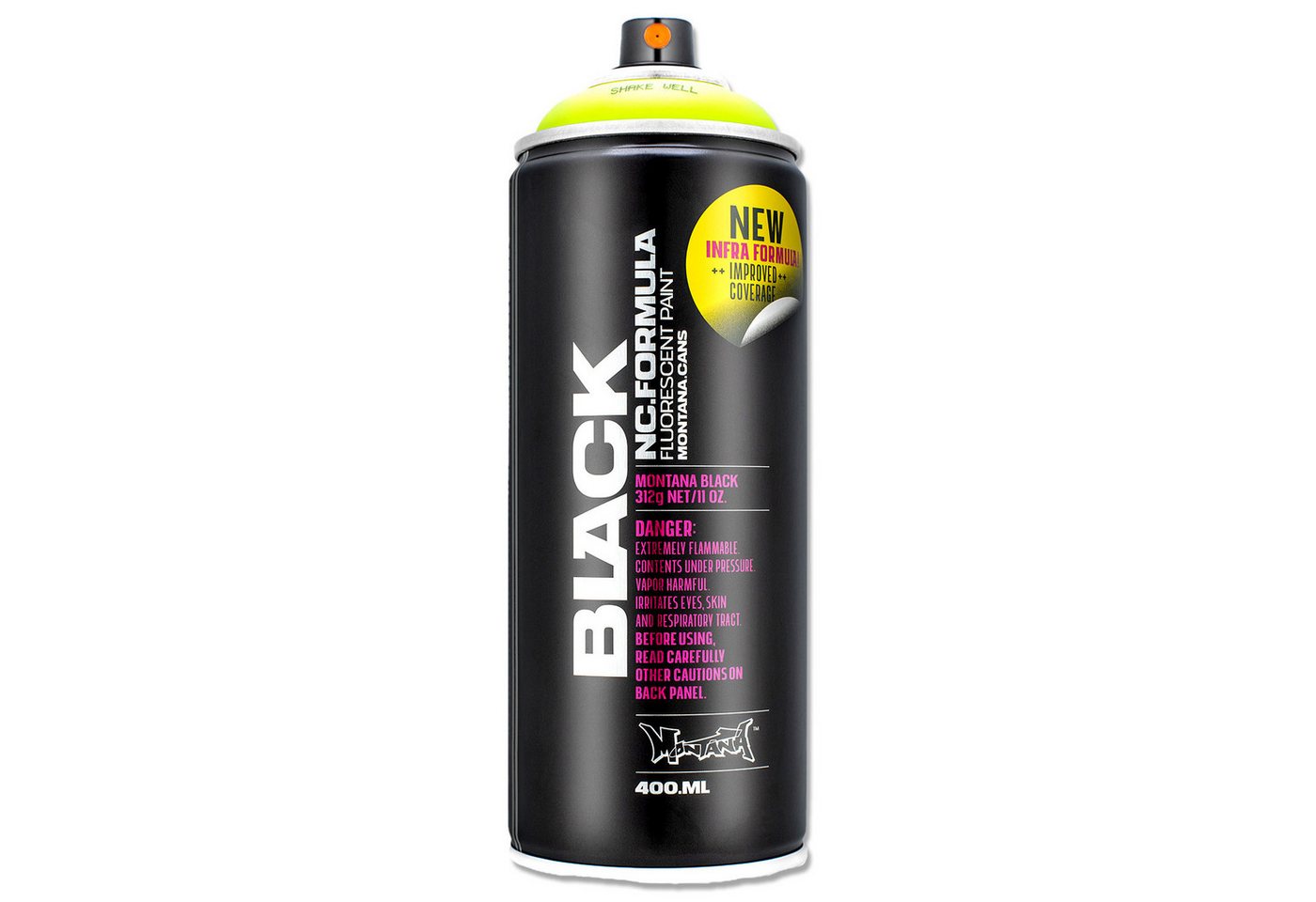 Montana Cans Sprühlack Spraydose Neon 400ml fluoreszierend, 6 Farben, Montana BLACK INFRA