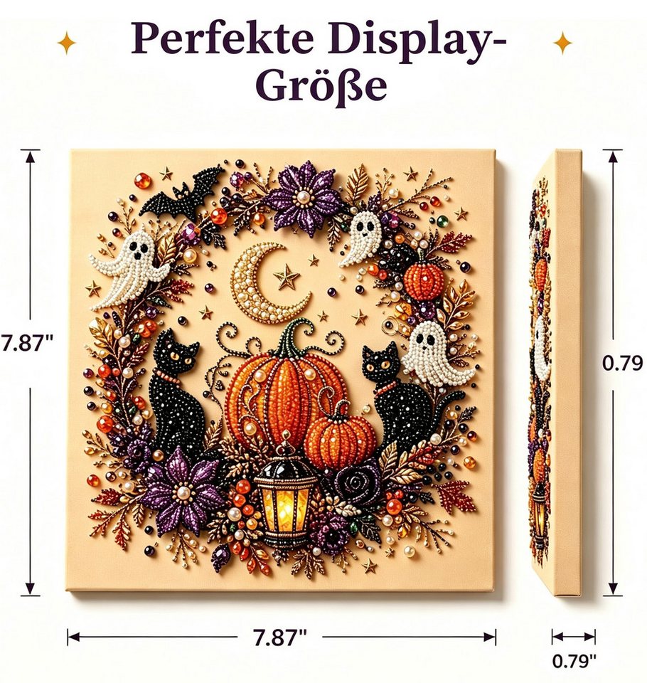 CLTYQ Kreativset DIY-Kreativset für ein Halloween-Geister-Perlenbild, Halloween-Bastelset für Erwachsene, Kinder und Anfänger Bild 4