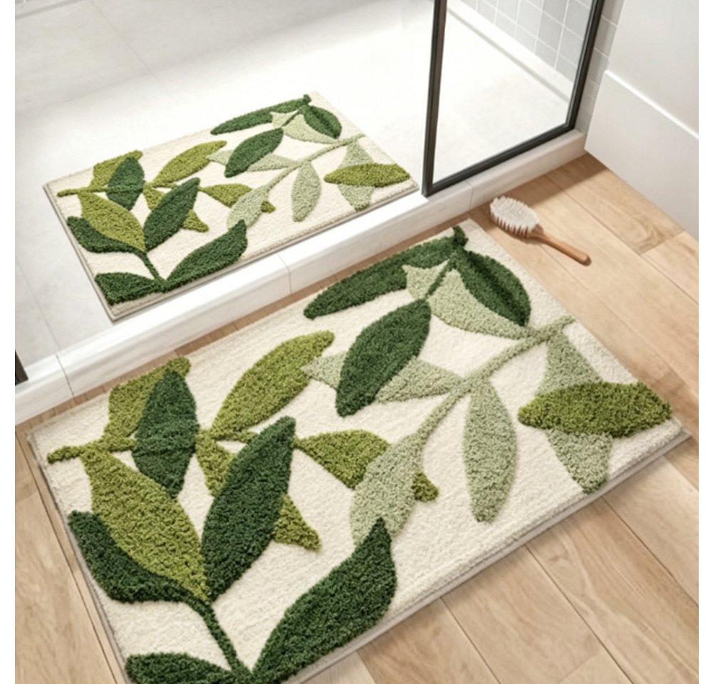 FANNOU Badematte saugfähige Badematte mit weichem Plüschflor und TPR-Rückseite, rutschhemmend beschichtet, Polyester, 40x60cm, maschinenwaschbare, Badematte für Dusche, Toilette und Gästebad Bild 5