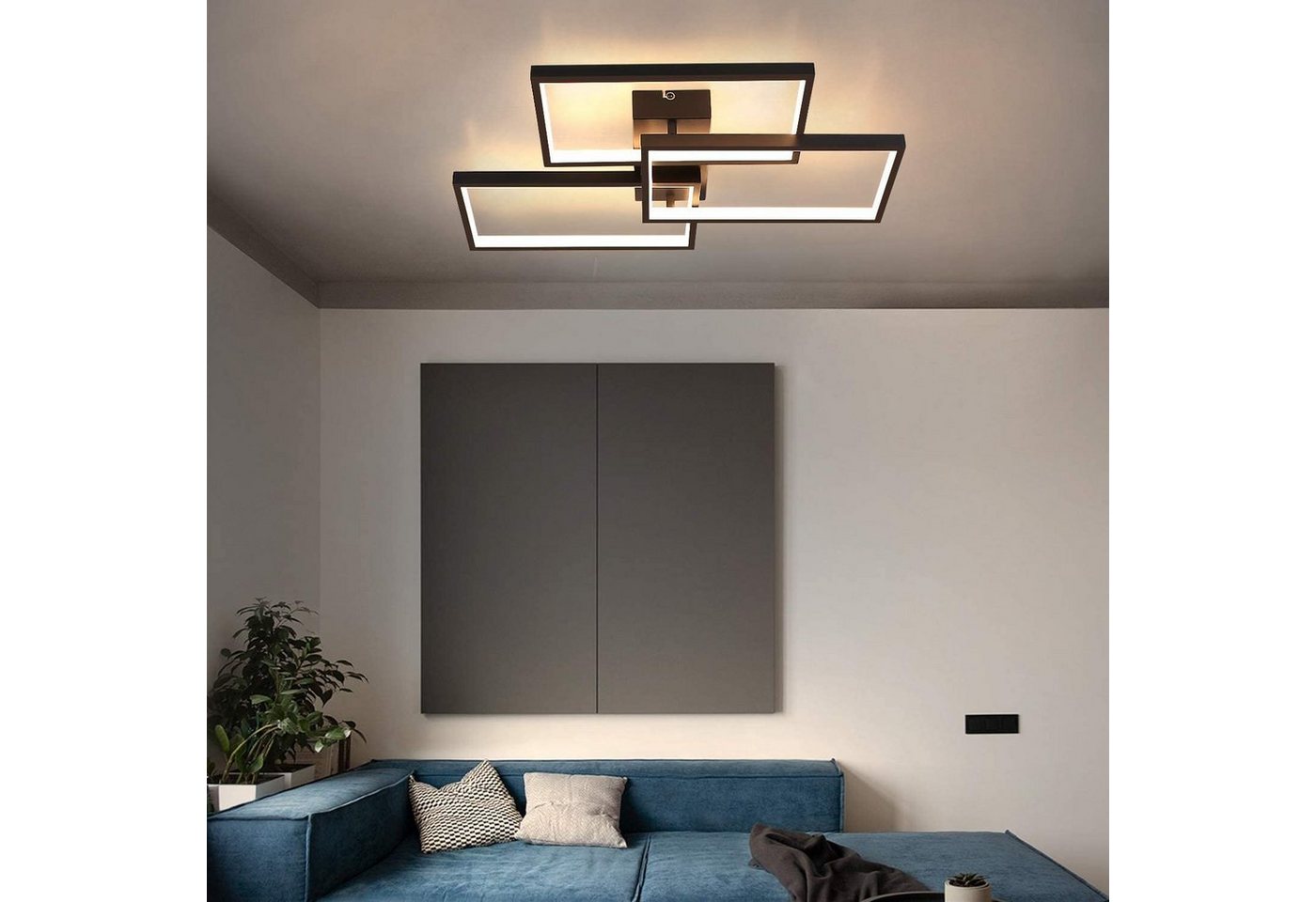 ZMH LED Deckenleuchte Wohnzimmerlampe aus Metall Modern-Design, Dimmer, LED fest integriert Bild 2