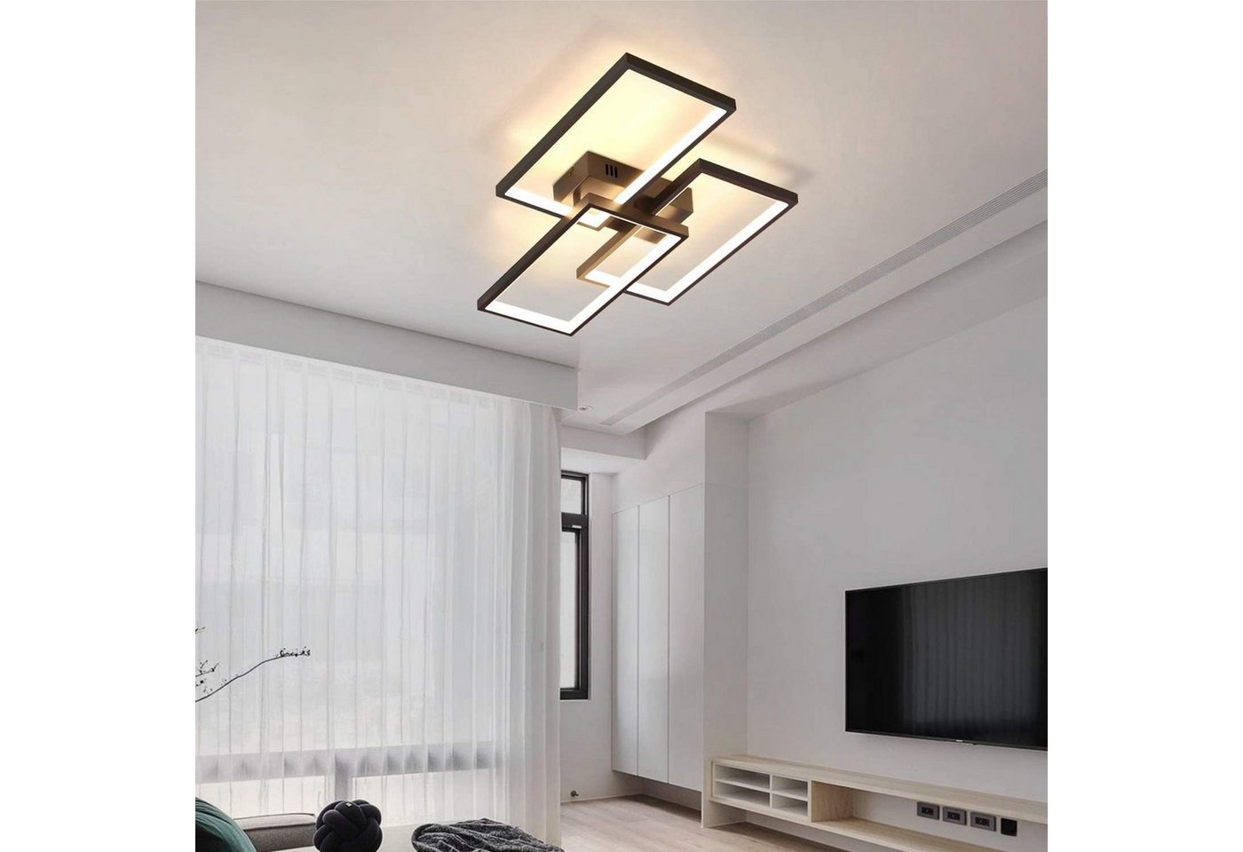 ZMH LED Deckenleuchte Wohnzimmerlampe aus Metall Modern-Design, Dimmer, LED fest integriert Bild 3