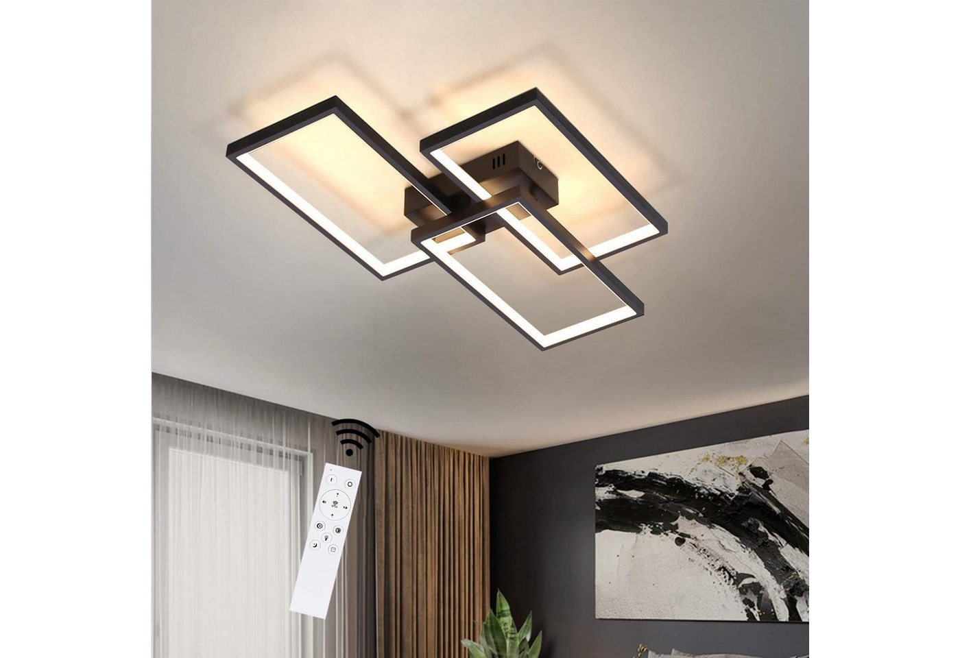 ZMH LED Deckenleuchte Wohnzimmerlampe aus Metall Modern-Design, Dimmer, LED fest integriert Bild 5