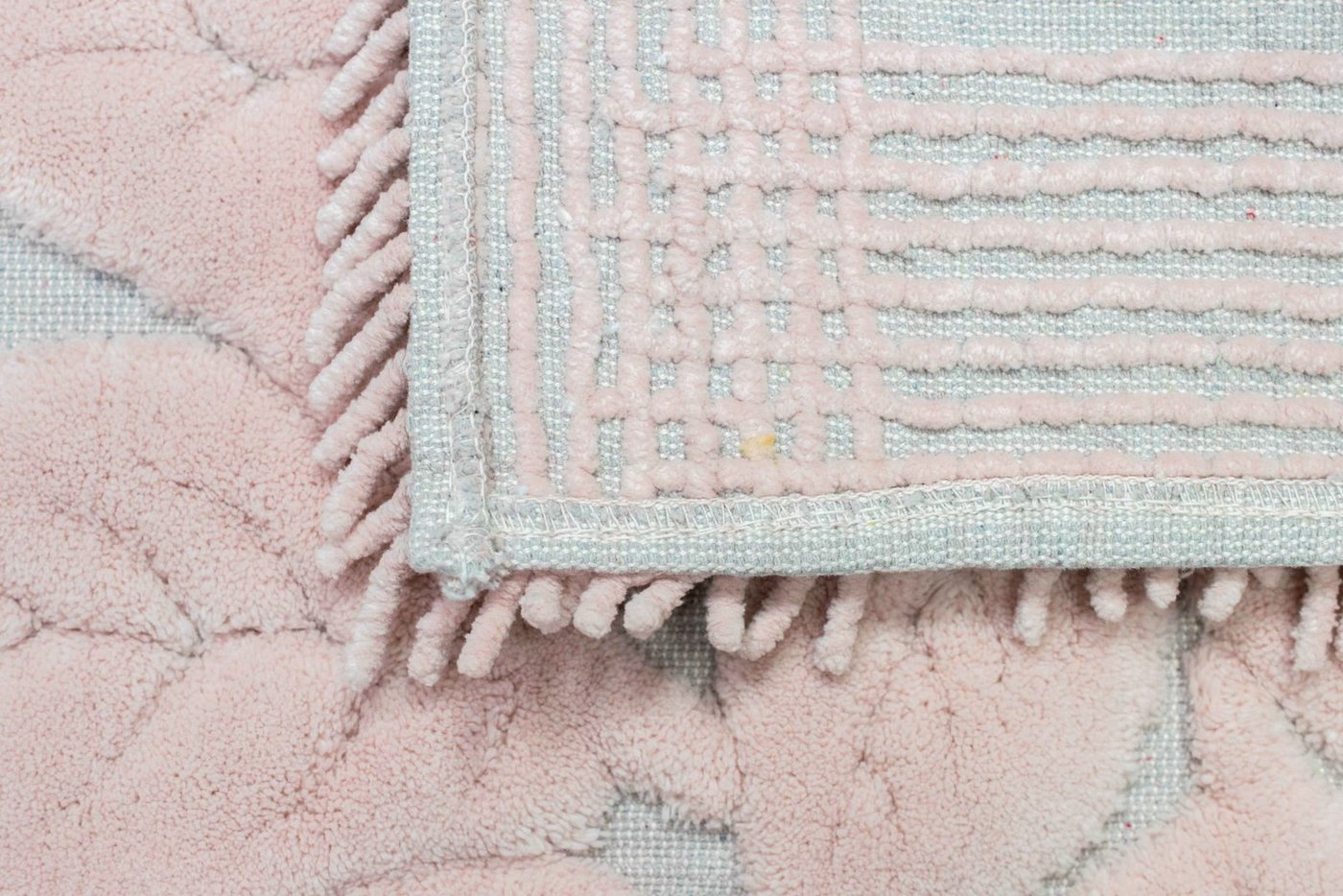 Carpetia Teppich Badematten Set 2-teilig Blätter Design rutschfest waschbar - rosa, rechteckig, Höhe: 7.5 mm Bild 3