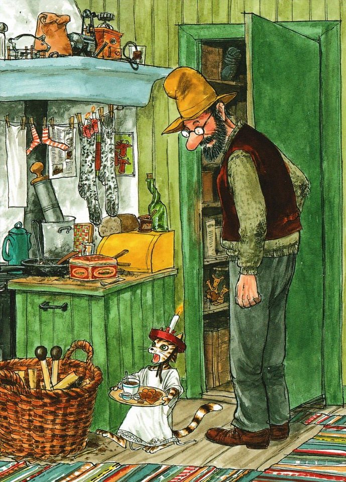 postkarten-universum.de Postkarte Postkarten-Set "Weihnachten mit Pettersson und Findus Bild 2