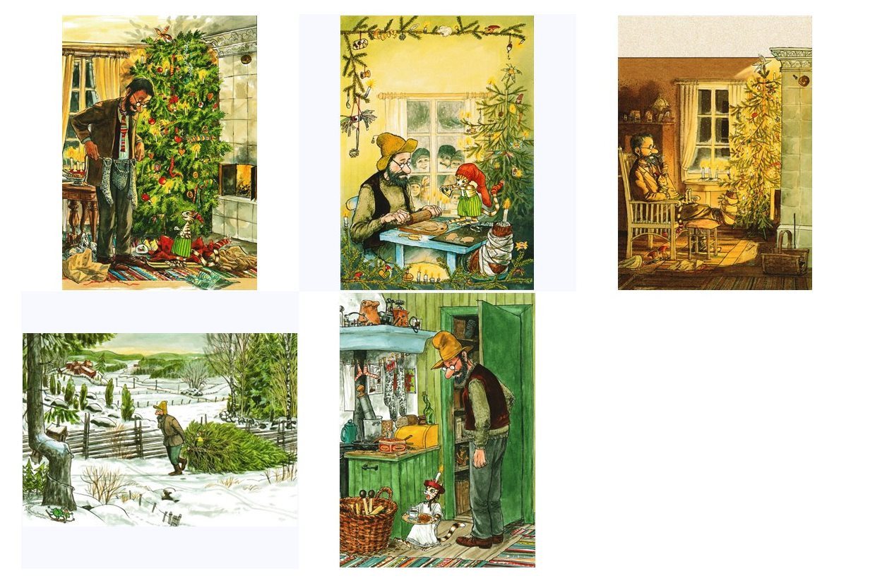 postkarten-universum.de Postkarte Postkarten-Set "Weihnachten mit Pettersson und Findus Bild 4
