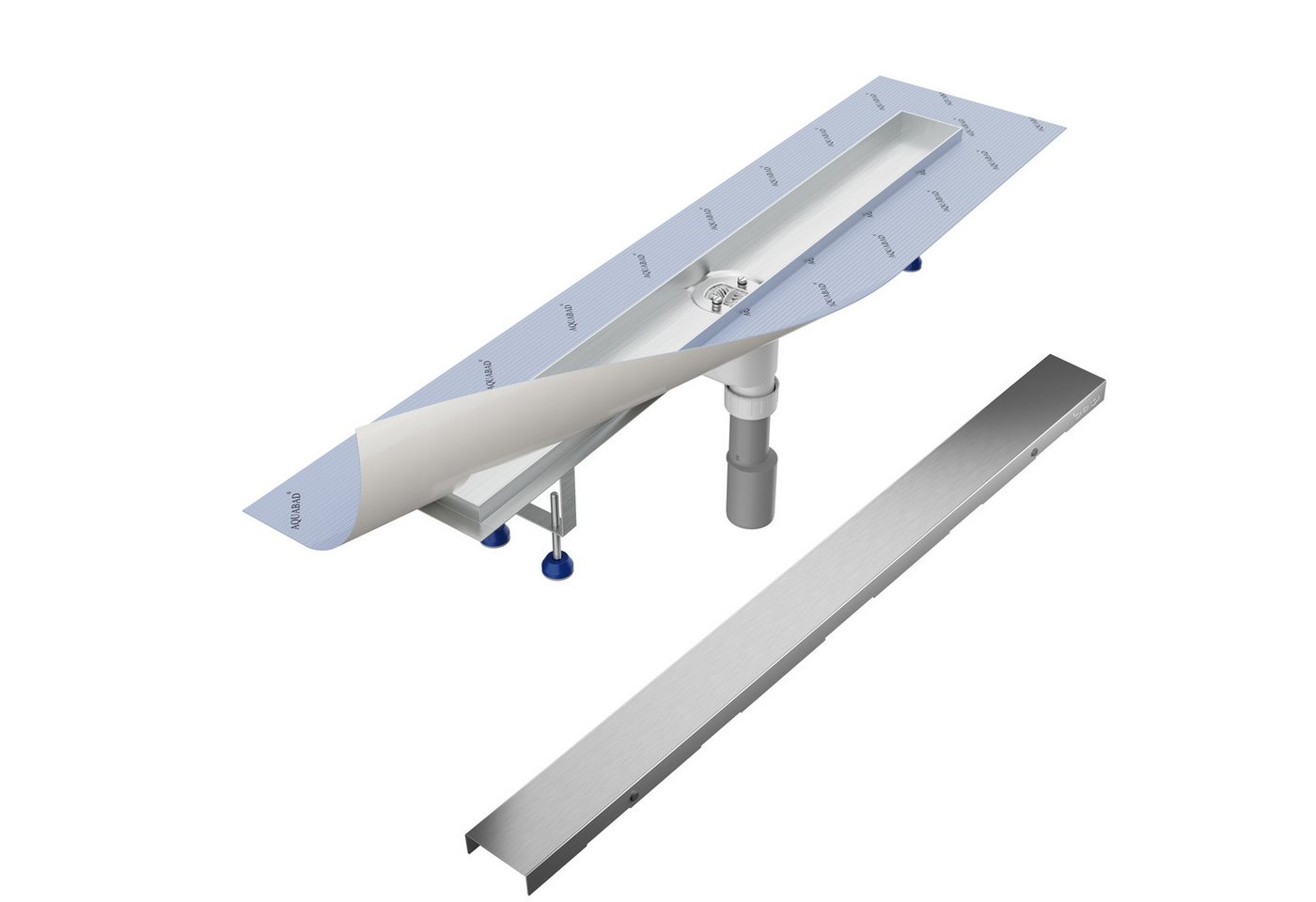 Aquabad® Duschrinne SDS Pro Edelstahl, Blende Bord mit Siphon, Komplett-Set, 1-St., Blende: Bord Bild 4