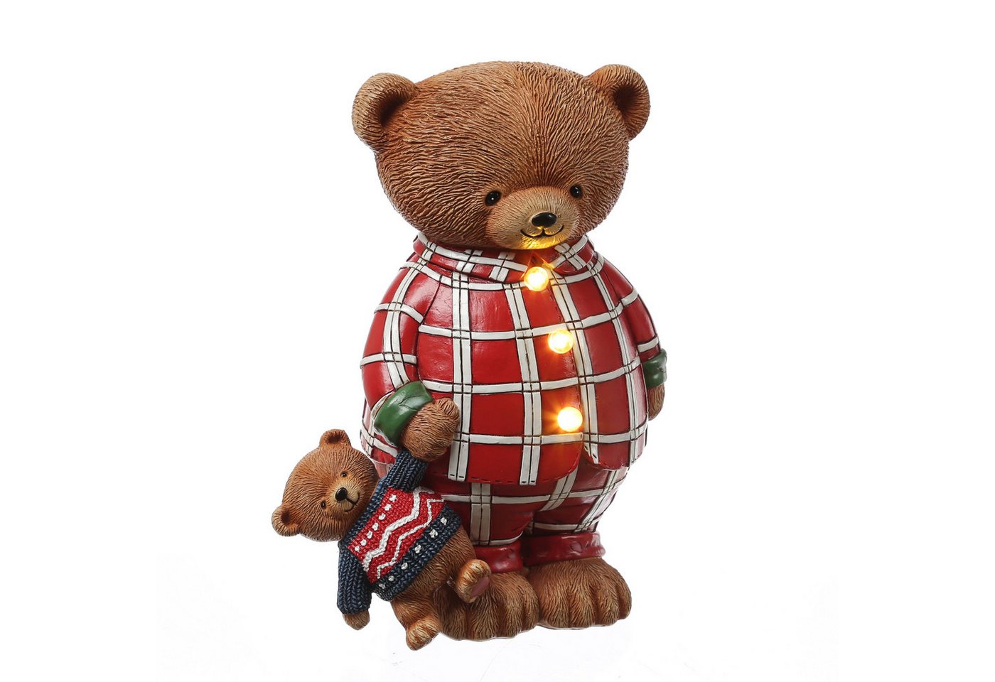 MARELIDA LED Dekofigur LED Bär Teddybär im Schlafanzug Weihnachtsdeko Dekofigur Batterie 24cm, LED Classic, warmweiß (2100K bis 3000K) Bild 2