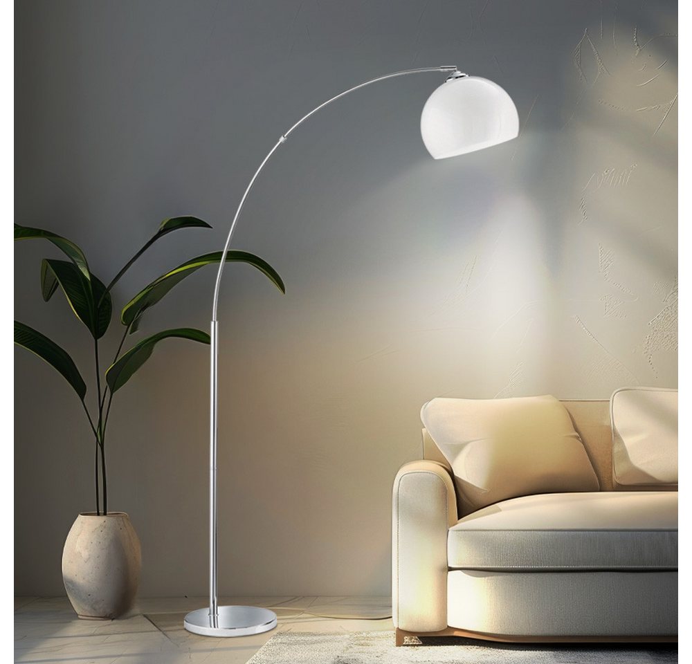 Reality Leuchten LED Stehlampe, Leuchtmittel inklusive, Bogenleuchte Stehleuchte Standlampe, Chrom, beweglich, LED RGB Bild 4