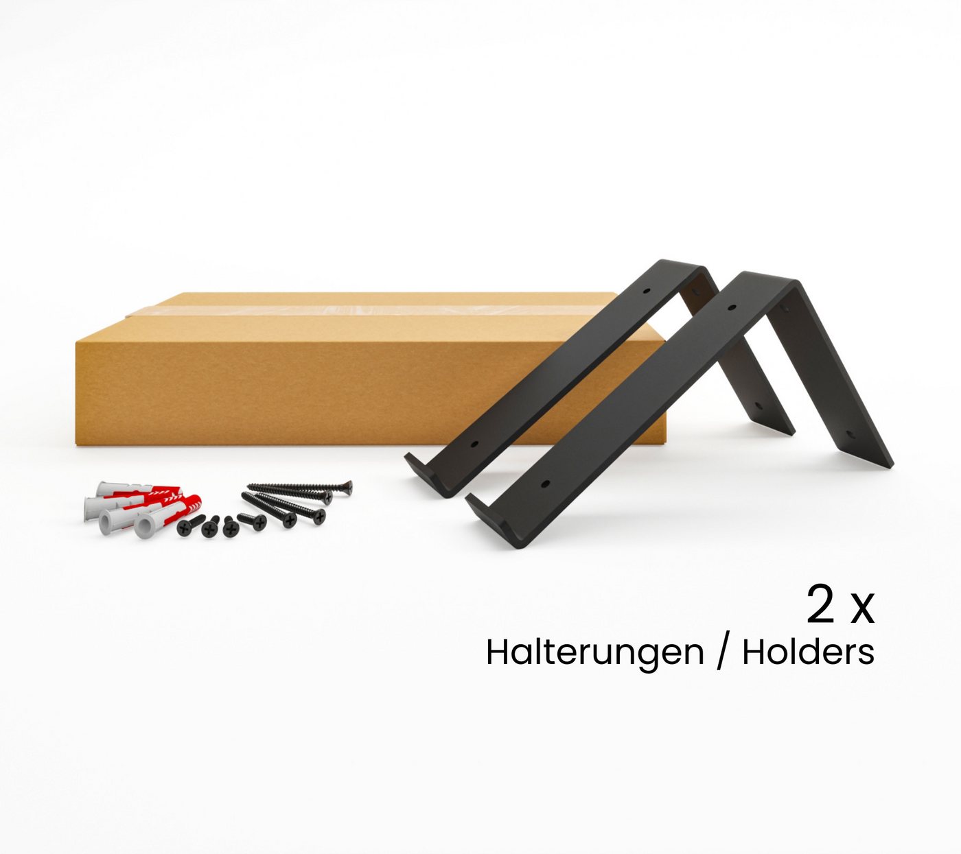 HEVVA Wandregalhalter 2x Regalhalter 10/15/20/25/30 cm - NEUBERG - L-förmige Regalträger, Set, DER PREIS GILT FÜR EIN SET AUS 2 HALTERUNGEN