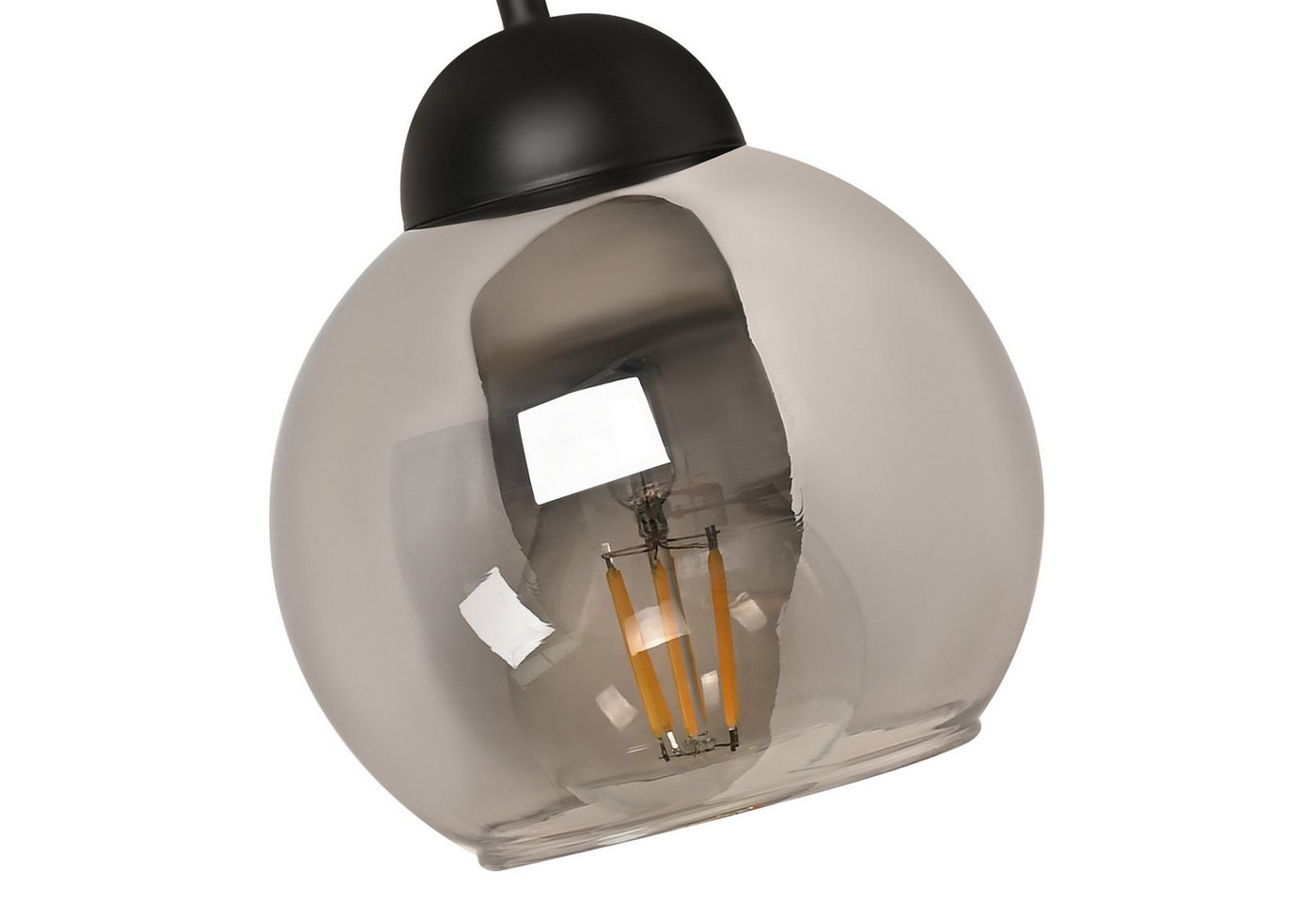 Nettlife Wandleuchte innen Vintage E27 Glas Schwarz Flurlampe industrial Wandbeleuchtung, LED wechselbar, Rund retro Bettlampe für Wohnzimmer Schlafzimmer Restaurant Bild 2
