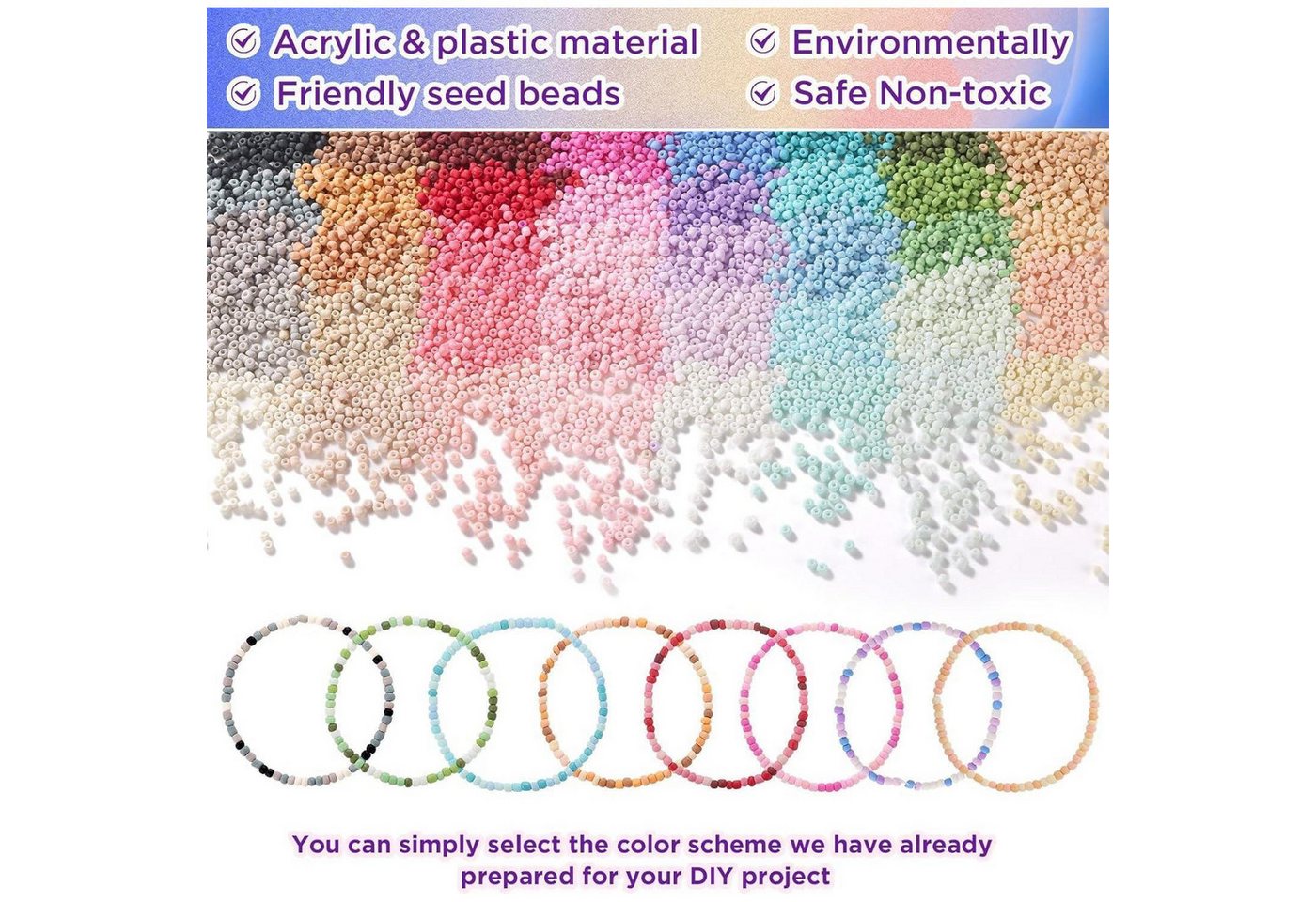 LuxusKollektion Bastelperlen Perlen 3mm 9600 Stück 39 Farben Armbänder Bastelset Matte Farbe Bild 2