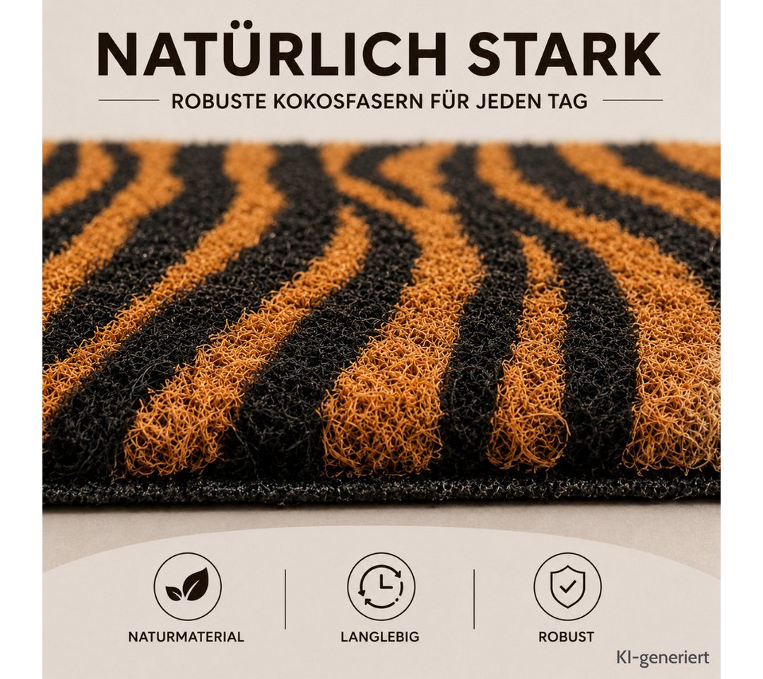 Topanbieter999 Fußmatte Türmatte Tierform Design rutschfest, Tiger Bild 3