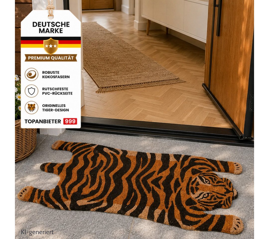 Topanbieter999 Fußmatte Türmatte Tierform Design rutschfest, Tiger Bild 5