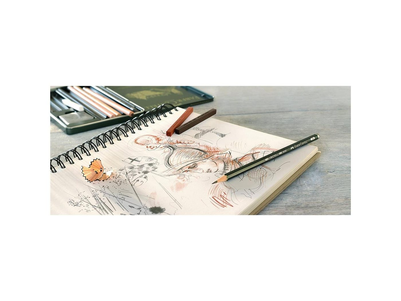 Faber-Castell Zeichenkohle Faber-Castell Pitt Monochrome Komplettsortiment - 85er Holzkoffer