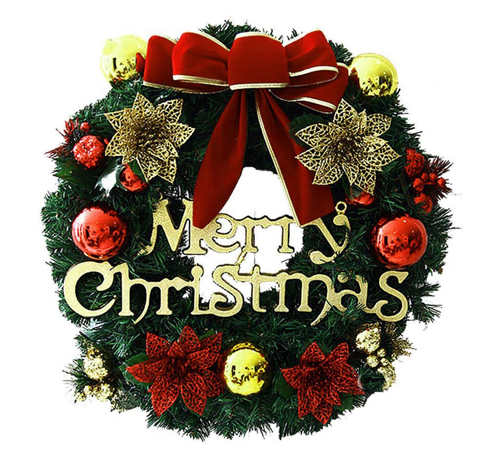 CLTYQ Dekokranz Kunstkranz Weihnachtskranz,Haustür Kränze Kreativ Weihnachten Türkranz, ca. 30 cm groß,Adventskranz für Haustür Wand Tisch, Indoor & Outdoor Bild 2