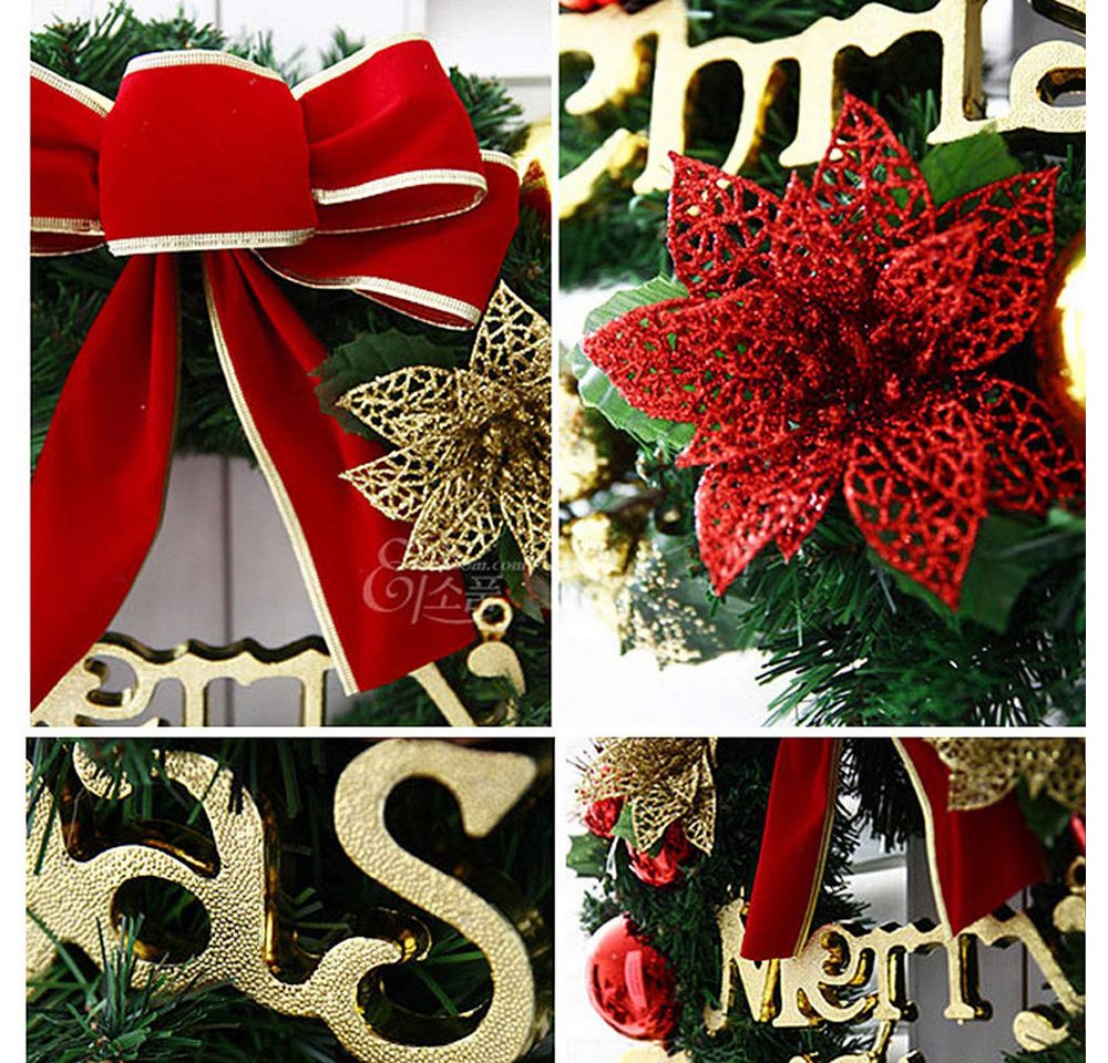 CLTYQ Dekokranz Kunstkranz Weihnachtskranz,Haustür Kränze Kreativ Weihnachten Türkranz, ca. 30 cm groß,Adventskranz für Haustür Wand Tisch, Indoor & Outdoor Bild 3