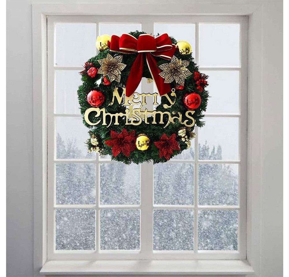 CLTYQ Dekokranz Kunstkranz Weihnachtskranz,Haustür Kränze Kreativ Weihnachten Türkranz, ca. 30 cm groß,Adventskranz für Haustür Wand Tisch, Indoor & Outdoor Bild 4