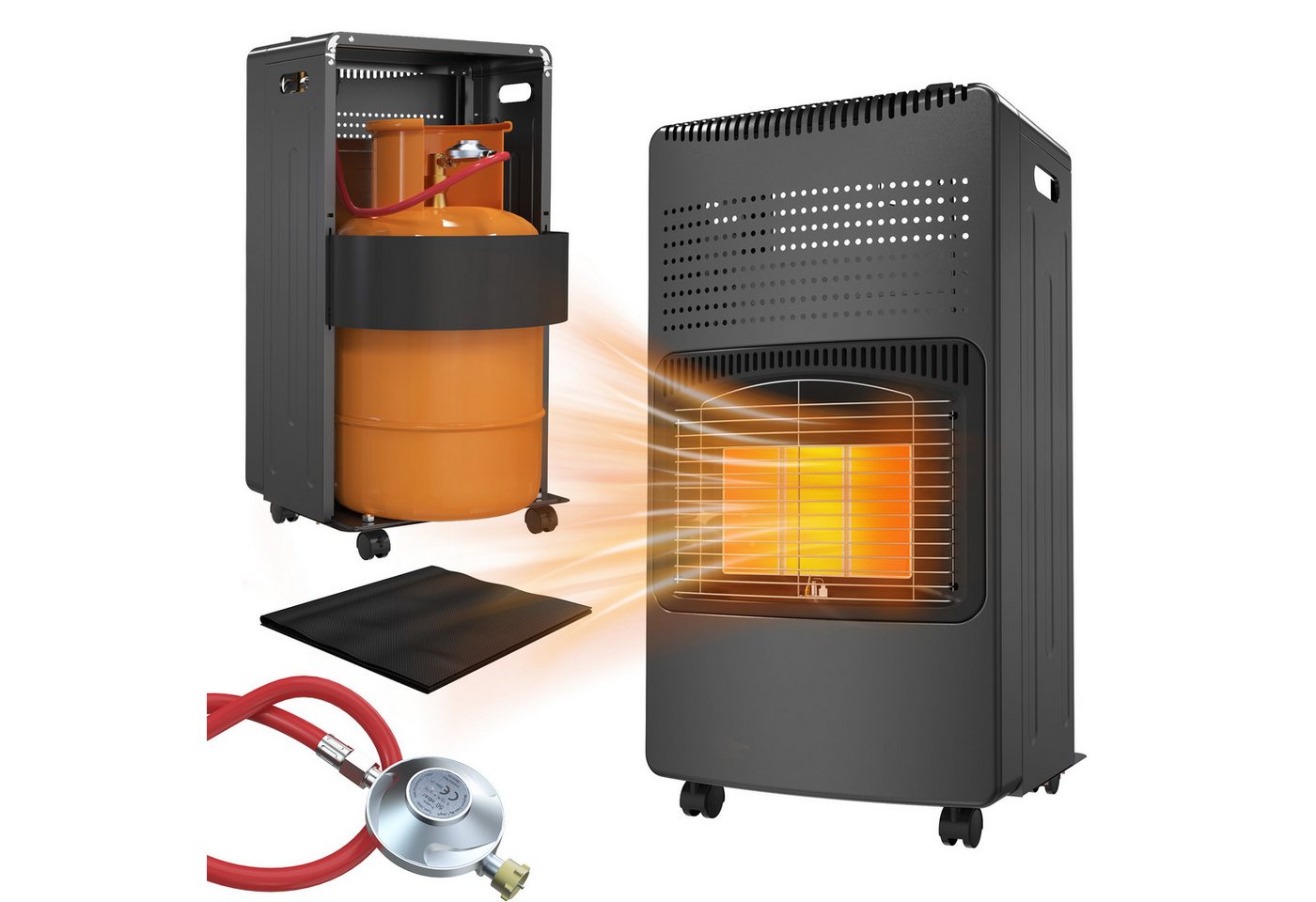 FIVMEN Heizgerät 4200W Gasheizung für Innenräume Druckregeler Gasheizer, Gasheizgerät Keramik Gasofen Gasstrahler Bild 5