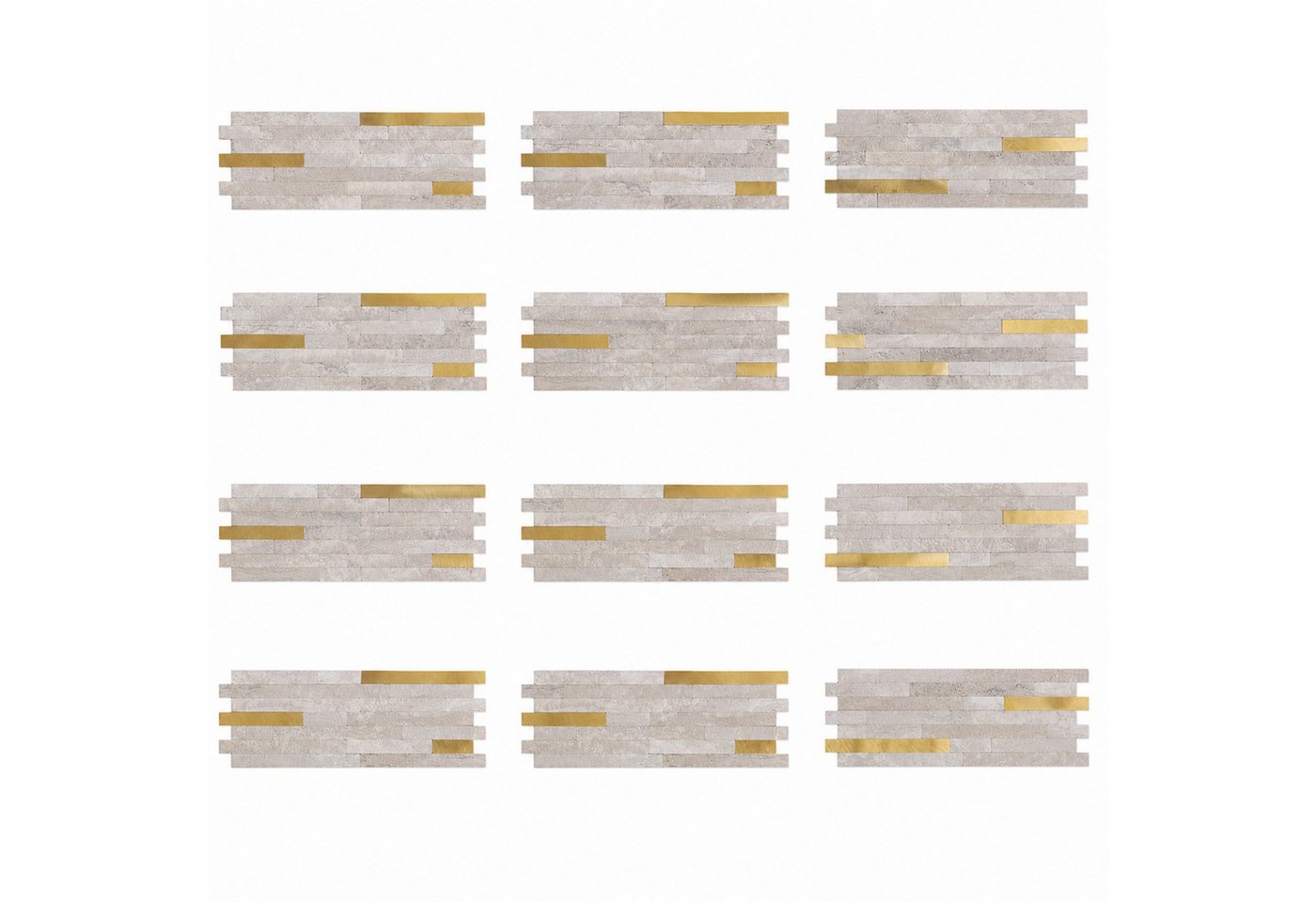 Youyijia 3D Wandpaneel 12pcs Selbstklebende Wandfliesen, 3D-Marmor-Mosaik-Wandpaneele