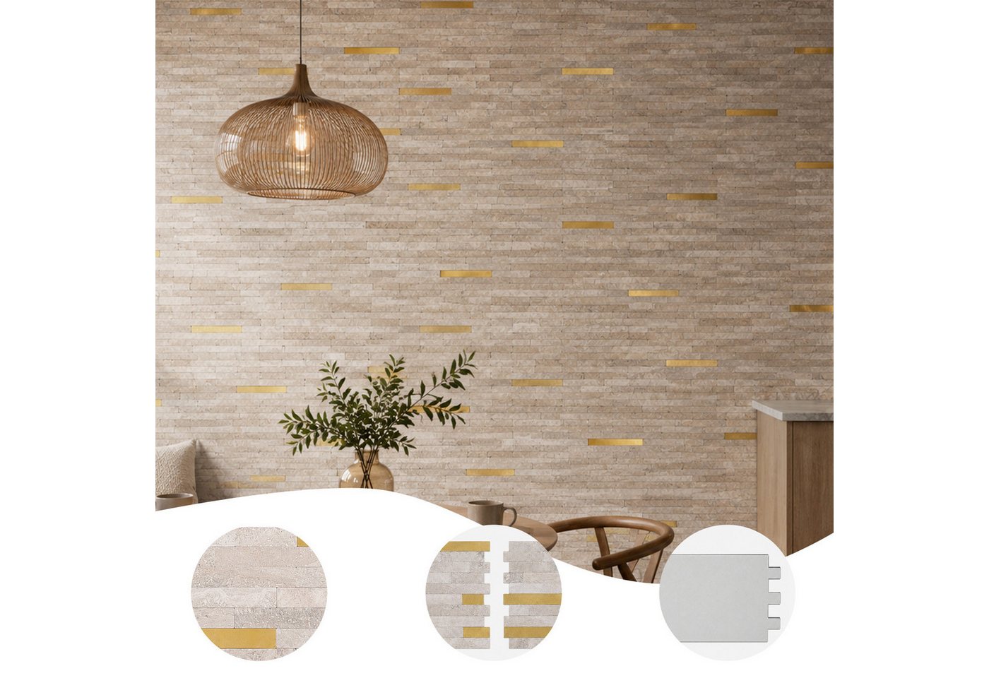 Youyijia 3D Wandpaneel 12pcs Selbstklebende Wandfliesen, 3D-Marmor-Mosaik-Wandpaneele Bild 3