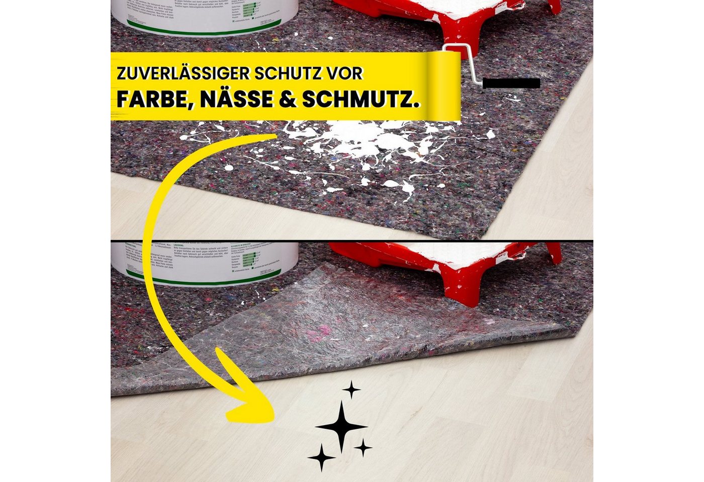 KK Verpackungen Abdeckfolie, Malervlies Abdeckvlies Grau 1 m x 5 m PE-Folie 180 g/m² Bild 2