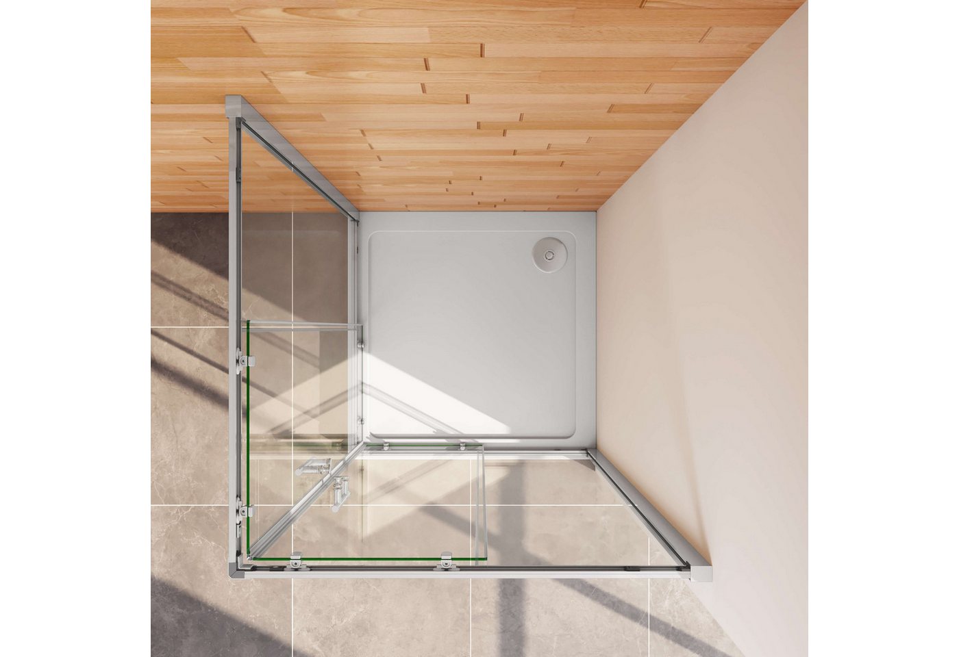 Duschparadies Dusch-Schiebetür Schiebetür 185cm Duschtür Duschabtrennung Duschkabine 6mm ESG, 70x185 cm, Sicherheitsglas, (links und rechts montierbar) ebenerdiger Einbau möglich Bild 3