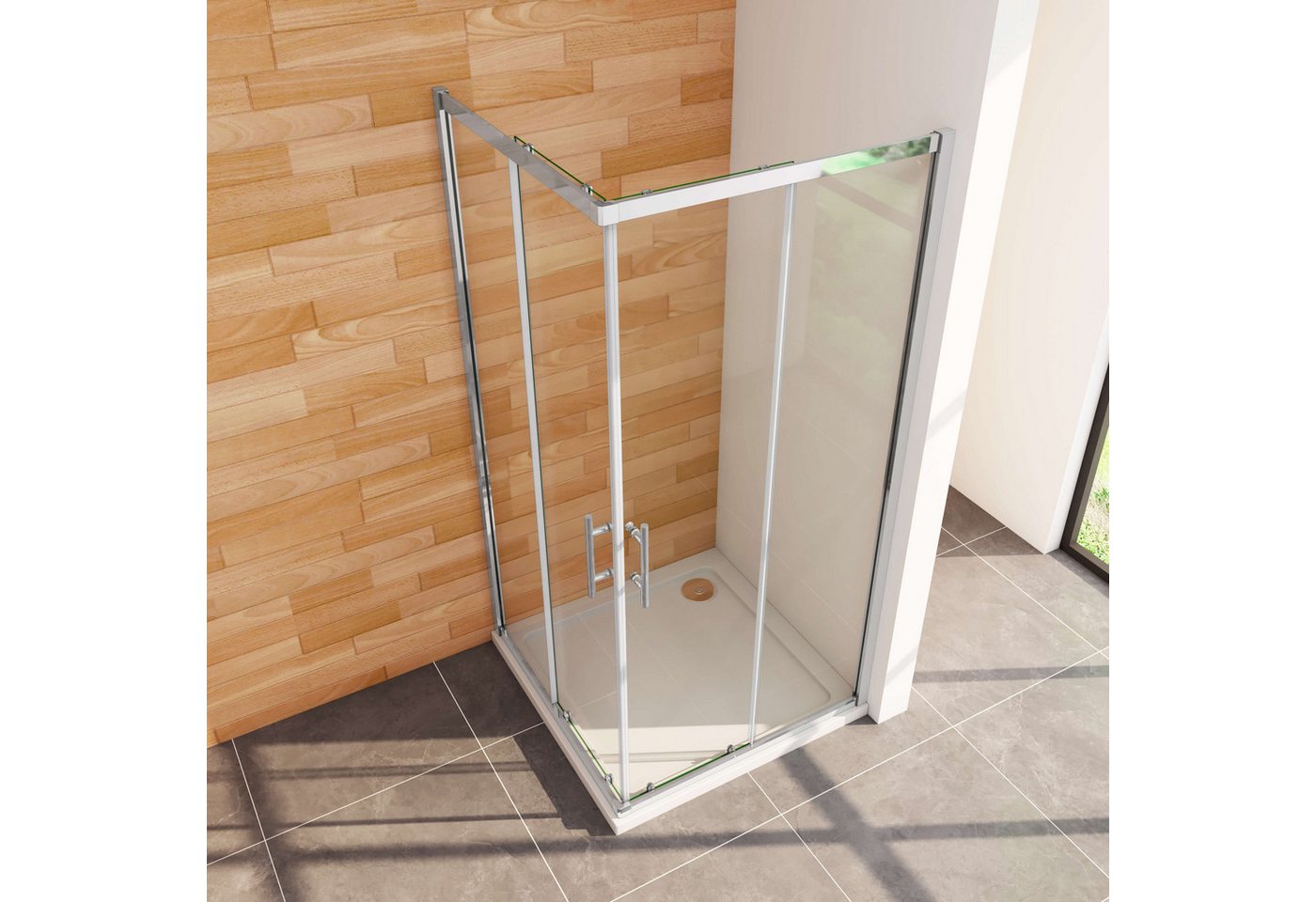 Duschparadies Dusch-Schiebetür Schiebetür 185cm Duschtür Duschabtrennung Duschkabine 6mm ESG, 70x185 cm, Sicherheitsglas, (links und rechts montierbar) ebenerdiger Einbau möglich Bild 4