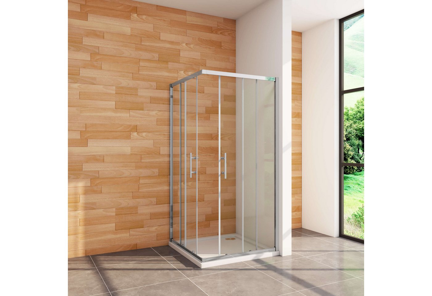Duschparadies Dusch-Schiebetür Schiebetür 185cm Duschtür Duschabtrennung Duschkabine 6mm ESG, 70x185 cm, Sicherheitsglas, (links und rechts montierbar) ebenerdiger Einbau möglich Bild 5