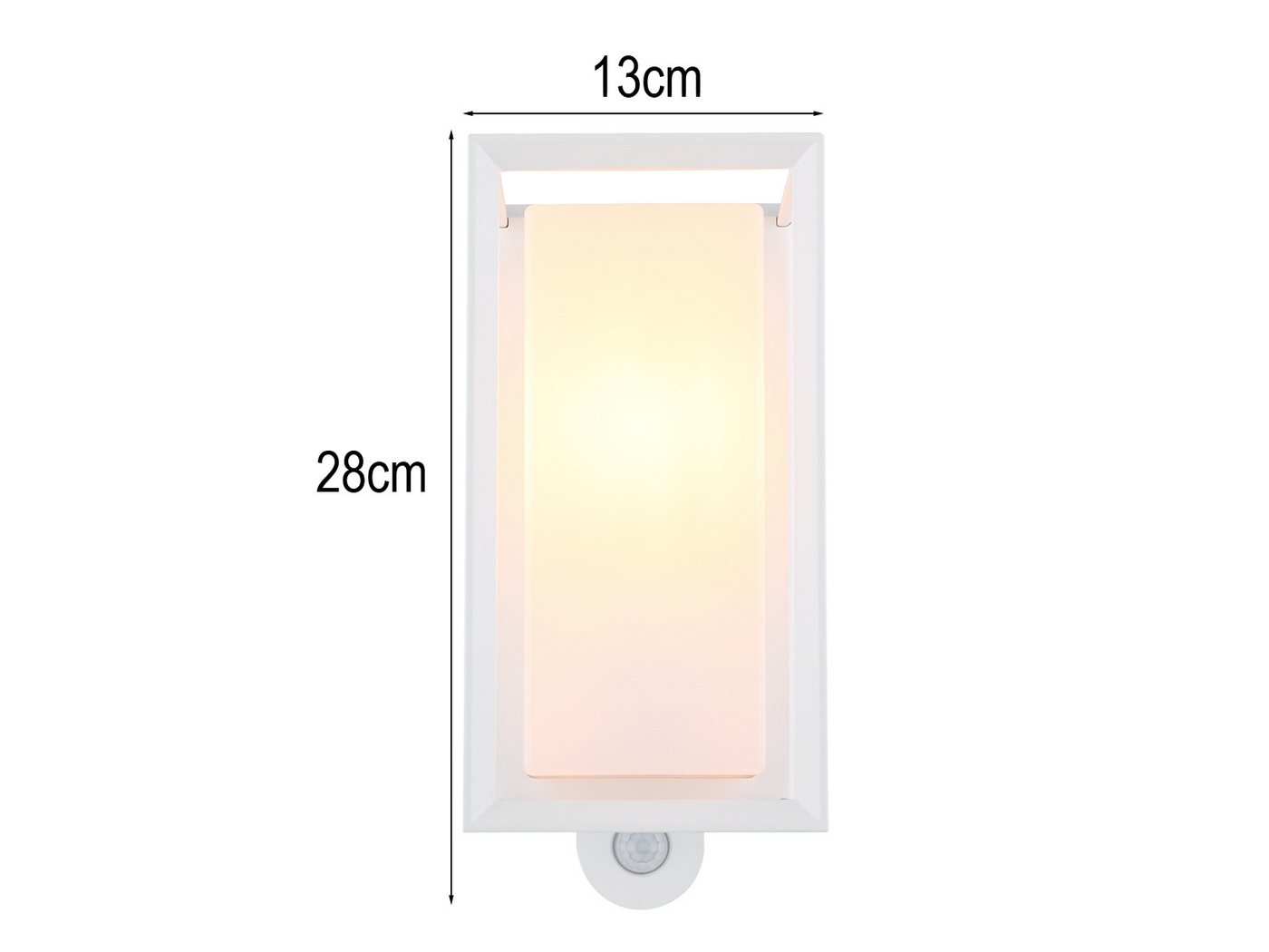 GLOBO LIGHTING LED Außen-Wandleuchte aus Aluminium in Weiß, Höhe 28cm, Bewegungsmelder, LED wechselbar, warmweiß, Außenleuchte-n mit Bewegungssensor Außen-beleuchtung Hauswand Einfahrt Bild 3