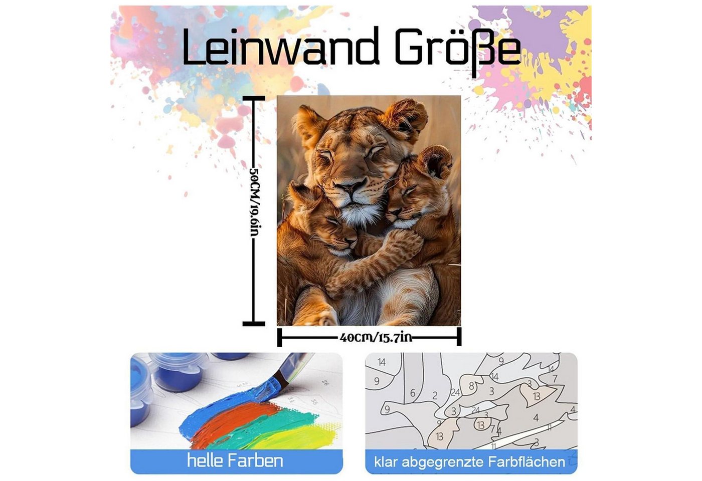 LuxusKollektion Malen nach Zahlen Malen nach Zahlen Erwachsene Tiger Motiv (1-St)