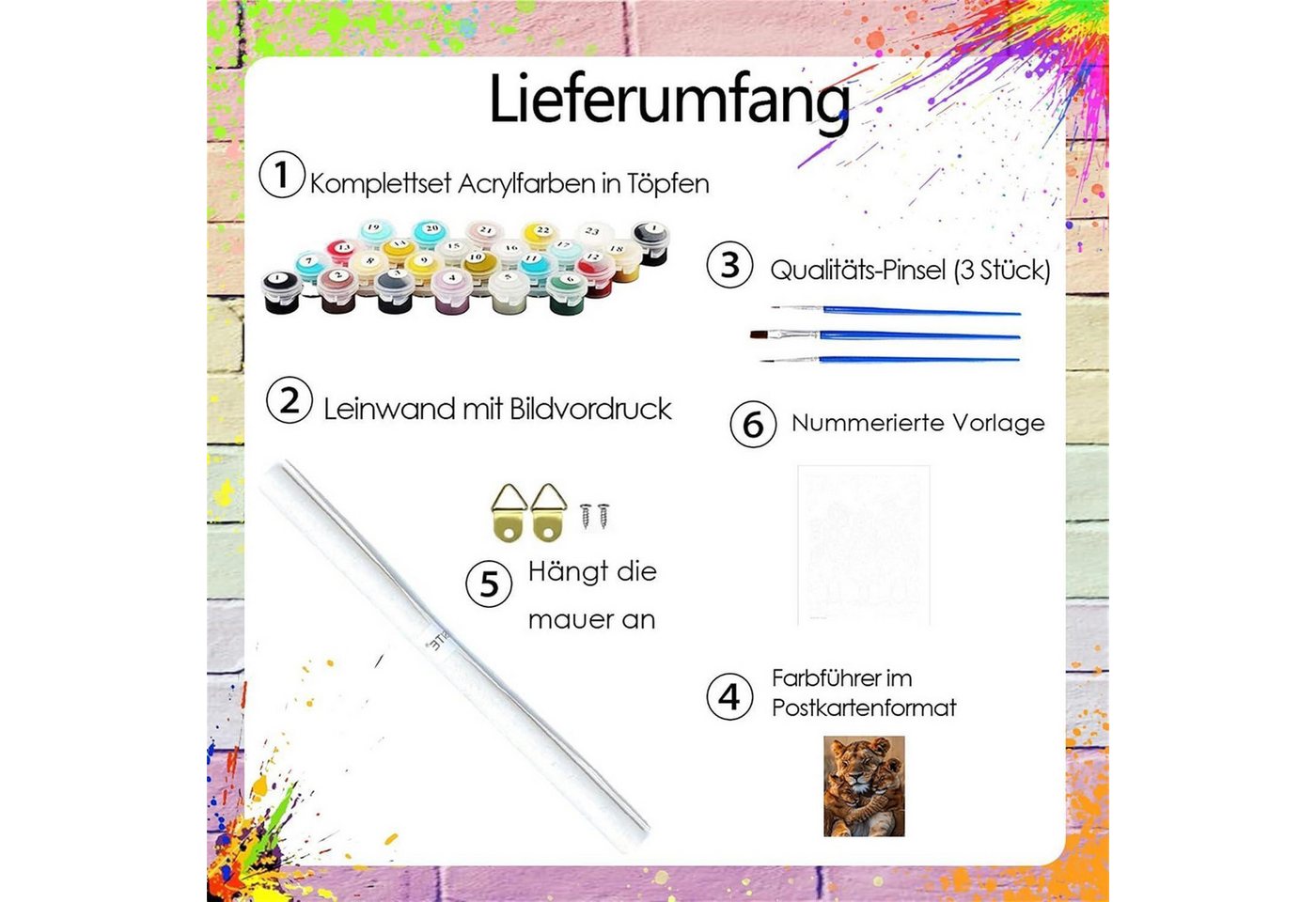 LuxusKollektion Malen nach Zahlen Malen nach Zahlen Erwachsene Tiger Motiv (1-St) Bild 2