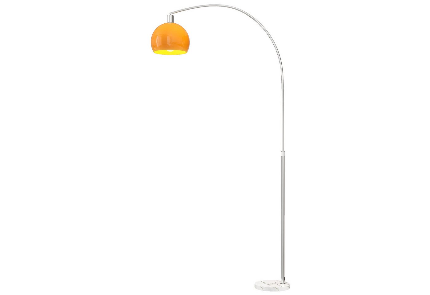HOMCOM Stehlampe Wohnzimmer Stehleuchte im Bogen Design mit Marmorsockel, Ein-,Ausschalter, ohne Leuchtmittel, für Schlafzimmer Büro, exkl. Glühbirne Bild 3