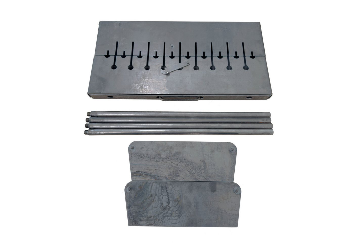 GOROCH Holzkohlegrill Klappbarer Mangal Grill Stahl 2 mm für 10 Spieße