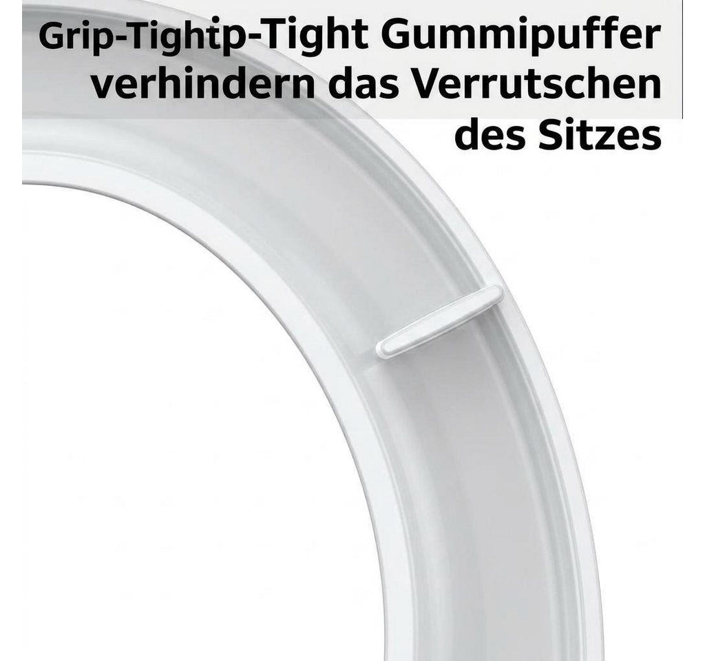GarveeMore Flachspül-WC 17 Zoll runder Toilettensitz 41,4×36,1cm Weiß, Soft‑Close, Schnell‑Release, rutschfest für Standard‑Toiletten Bild 2