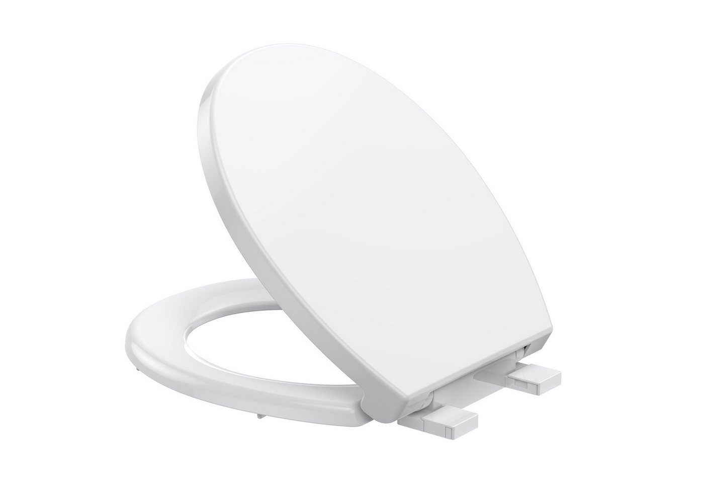 GarveeMore Flachspül-WC 17 Zoll runder Toilettensitz 41,4×36,1cm Weiß, Soft‑Close, Schnell‑Release, rutschfest für Standard‑Toiletten Bild 5