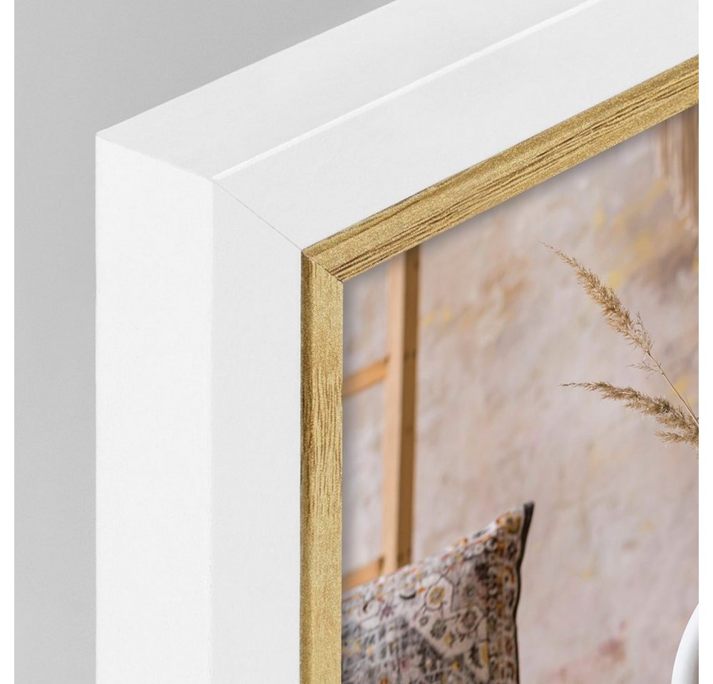 matches21 HOME & HOBBY Bilderrahmen Klapprahmen Holz Bilderrahmen rechteckig weiss, braun für 13x18 cm, Wand-Deko Fotorahmen im Hochformat zum Stellen Bild 5