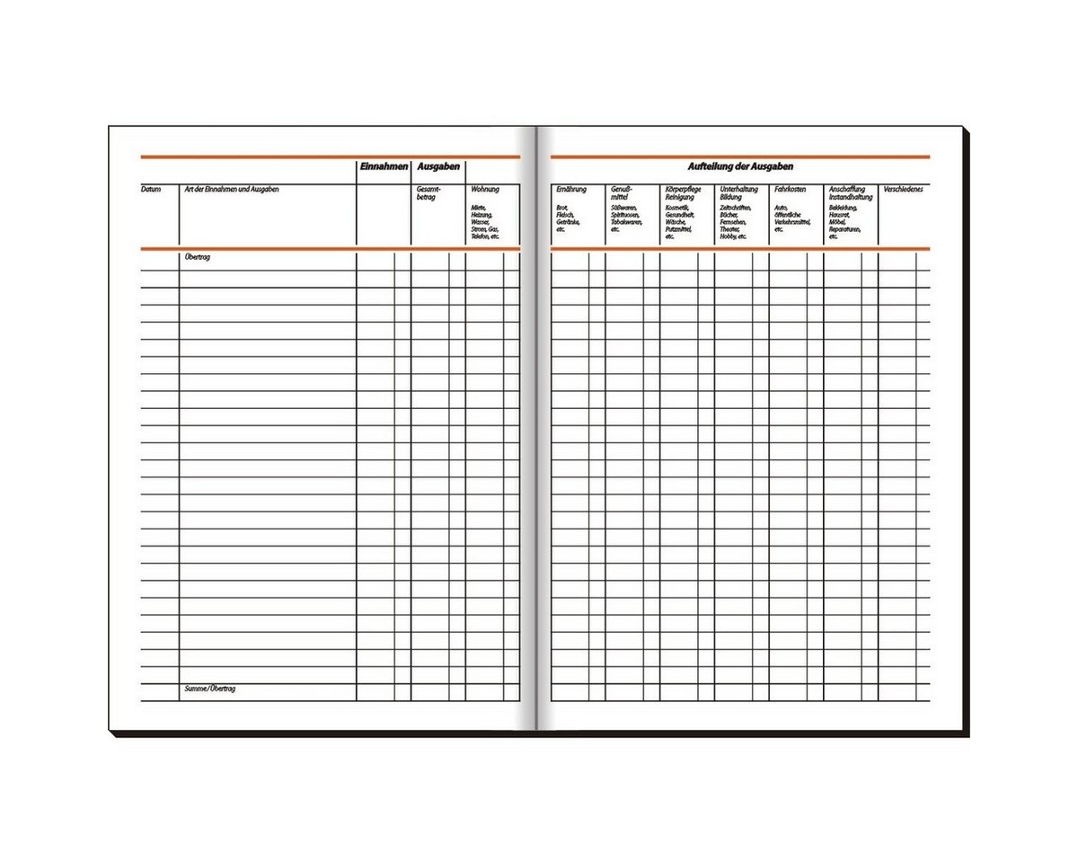 Sigel Formularblock Formularbuch Haushaltsbuch A5 hoch 40 Blatt