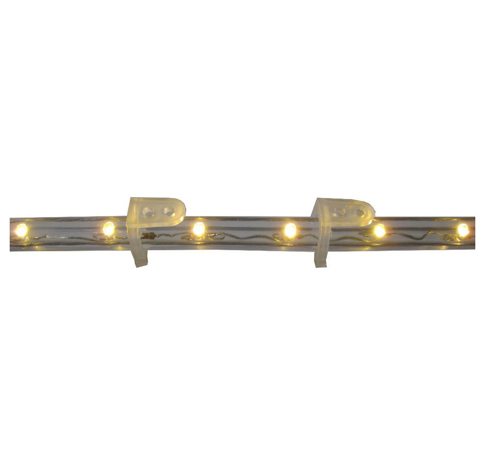 Trade-Shop LED-Lichterschlauch 50x/100x/200x Wandclips Halteclips Kabelorganisation für Innen Außen, inkl. 2,9mm Montagelöcher / Passend für 10mm bis 13mm Lichterschläuche Bild 3