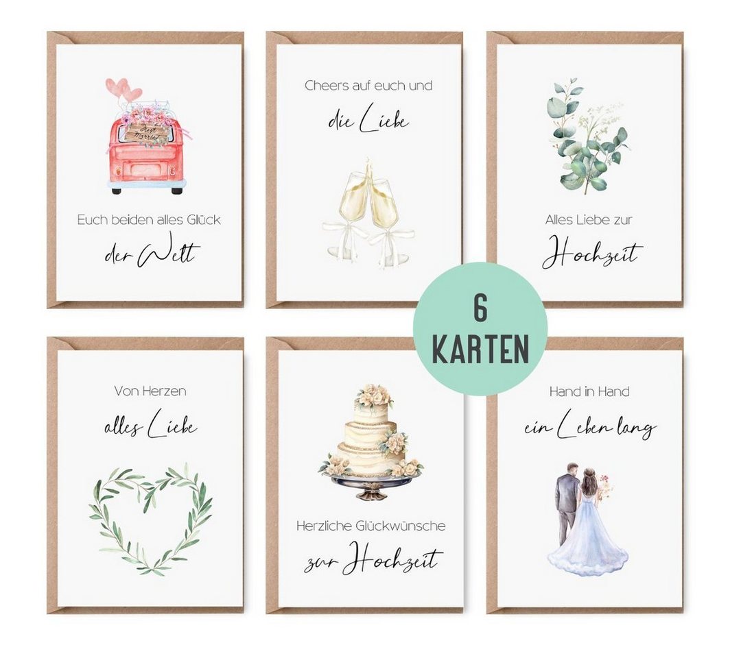 Things of Happiness Hochzeitskarte Kartenset Hochzeit, Glückwunschkarten Hochzeit Bild 4