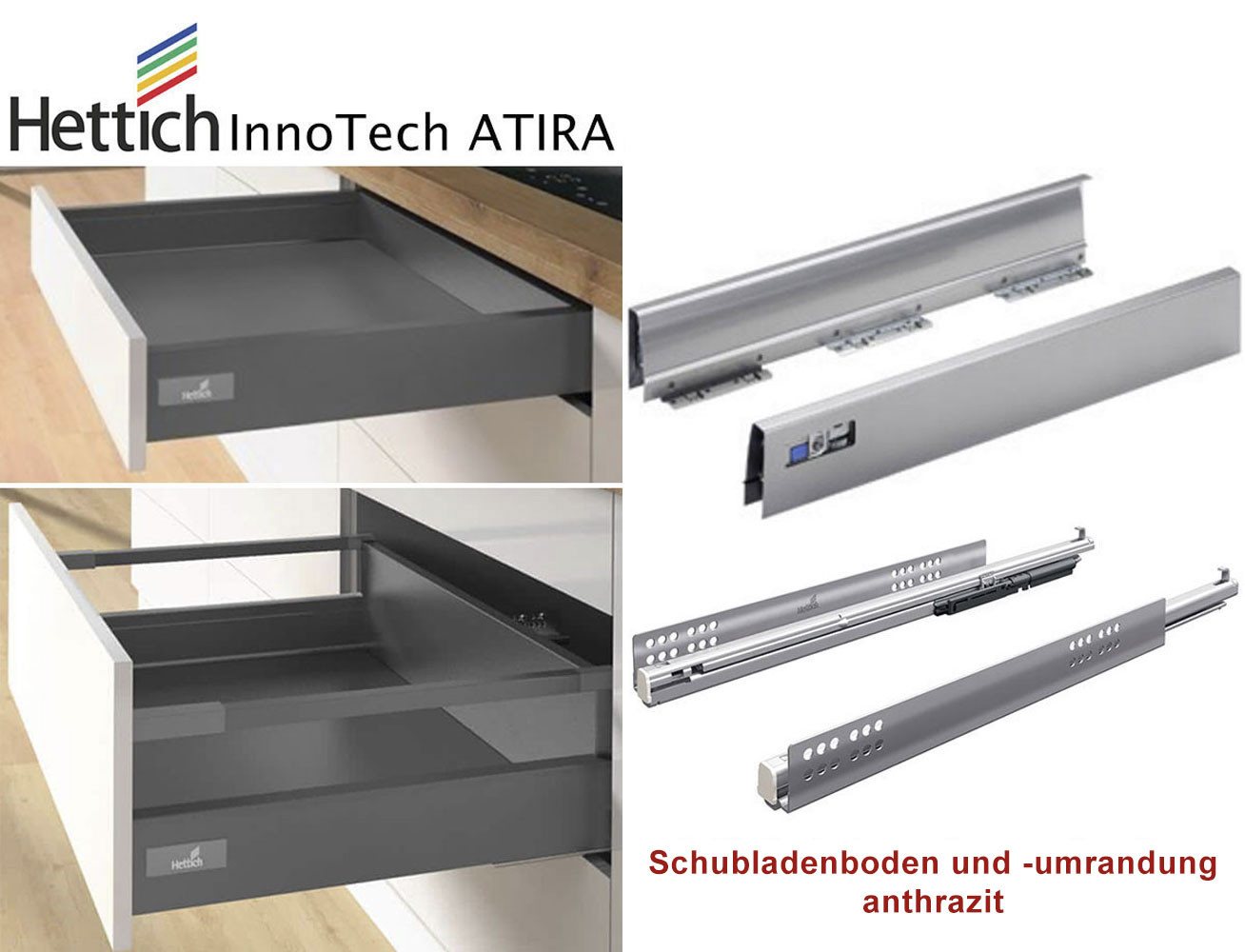 Feldmann-Wohnen Küchenzeile Bonn, (Bonn), 270cm lava / dust grey, HETTICH Vollauszug, Soft-Close, Arbeitsplatte Bild 2
