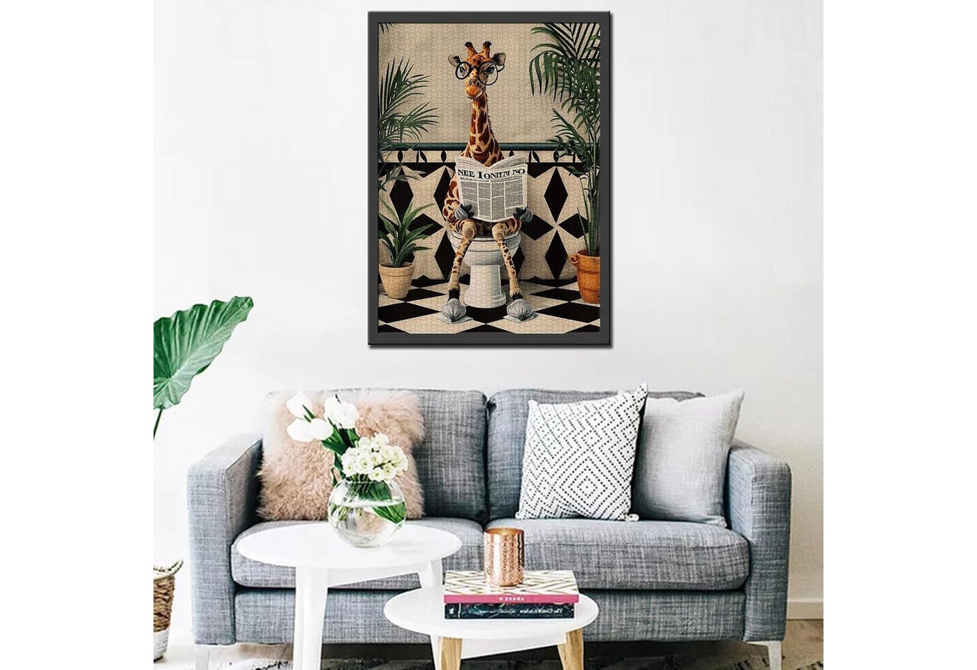 Venicce Love Kreativset Diamond Painting Bilder, Diamant Painting Malerei-Giraffe auf Toilette, (1-tlg) Bild 3