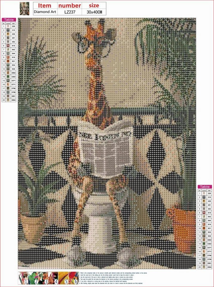 Venicce Love Kreativset Diamond Painting Bilder, Diamant Painting Malerei-Giraffe auf Toilette, (1-tlg) Bild 5