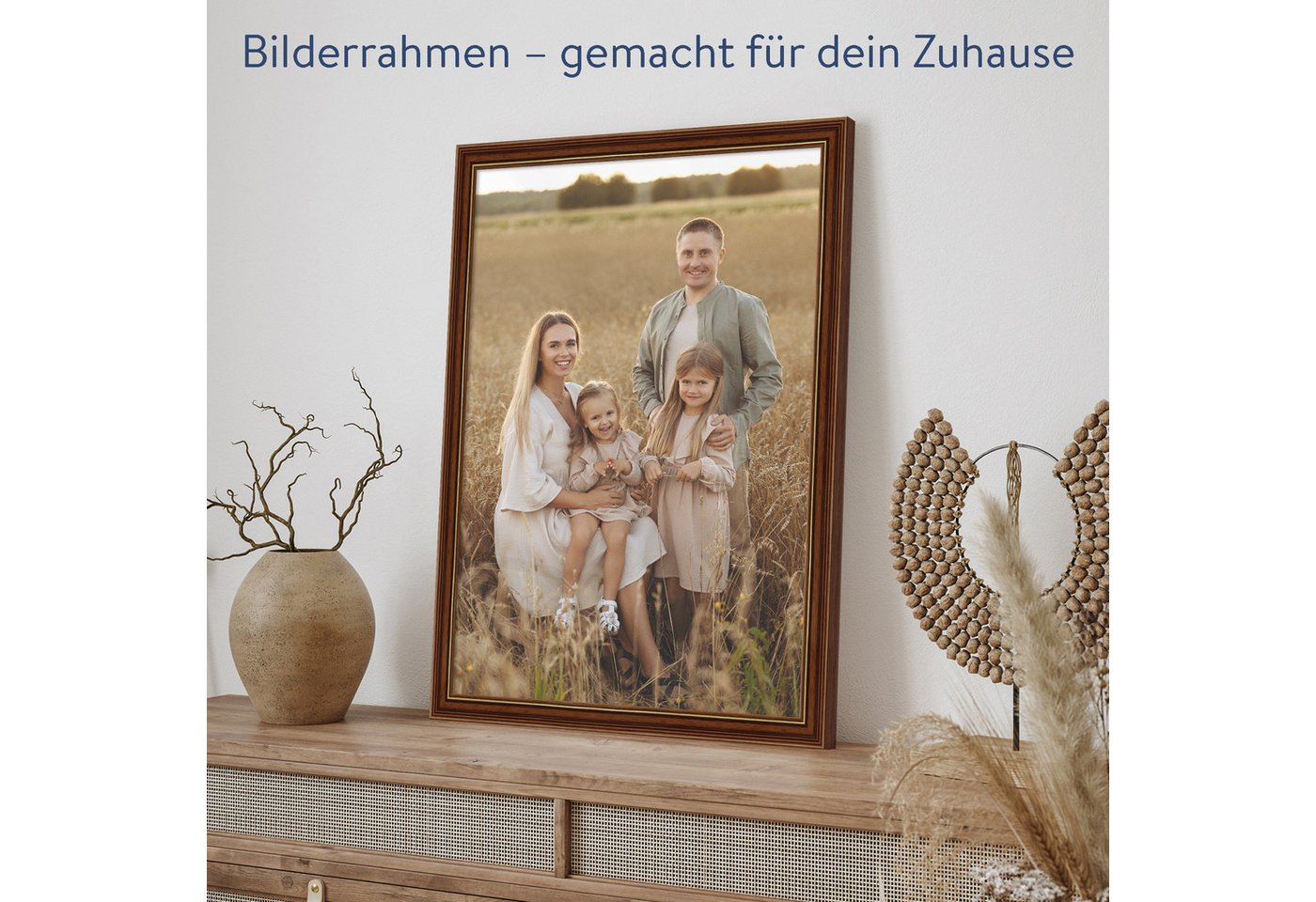 WANDStyle Bilderrahmen H182, Brauner Bilderrahmen 30x40 Holz, Vintage Bilderrahmen Braun 30x40 cm