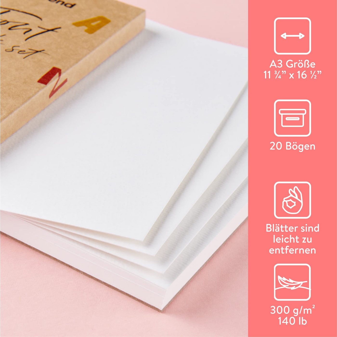 int!rend Aquarellblock int!rend Aquarellblock A3 300g 20 Blatt mit Pinsel Bild 5