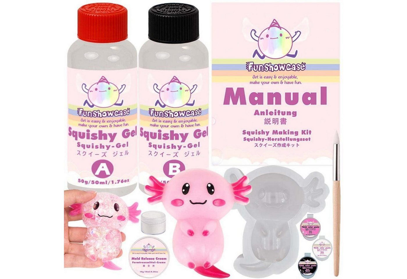 LuxusKollektion Kreativset Squishy Bastelset Axolotl Rosa DIY Bild 4