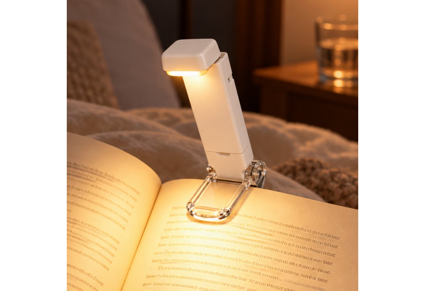 PlugUp LED Leselampe Leselampe zum Klemmen, 3 Helligkeitsstufen, USB-aufladbar, Drehbare Klemmleuchte, LED fest integriert, Warmweiß, LED-Leselampe zum Klemmen mit 3 Helligkeitsstufen Bild 5