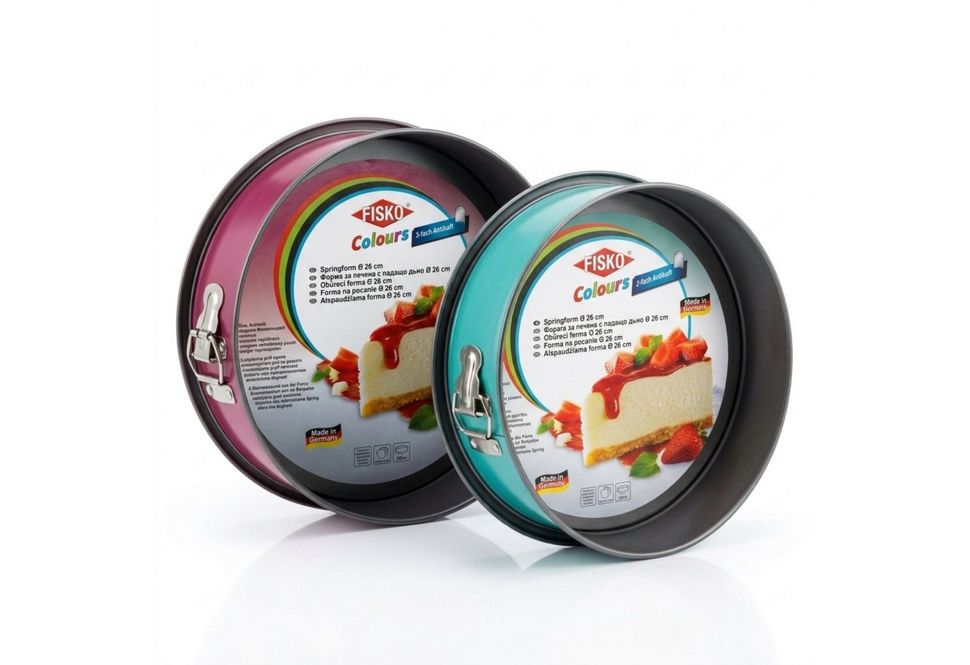 HAC24 Backform 2er Set Springformen Pink & Mint Kuchenform, (2-tlg), Ø 26 cm mit 2-fach Antihaft Hitzebeständig bis 230 °C Bild 4