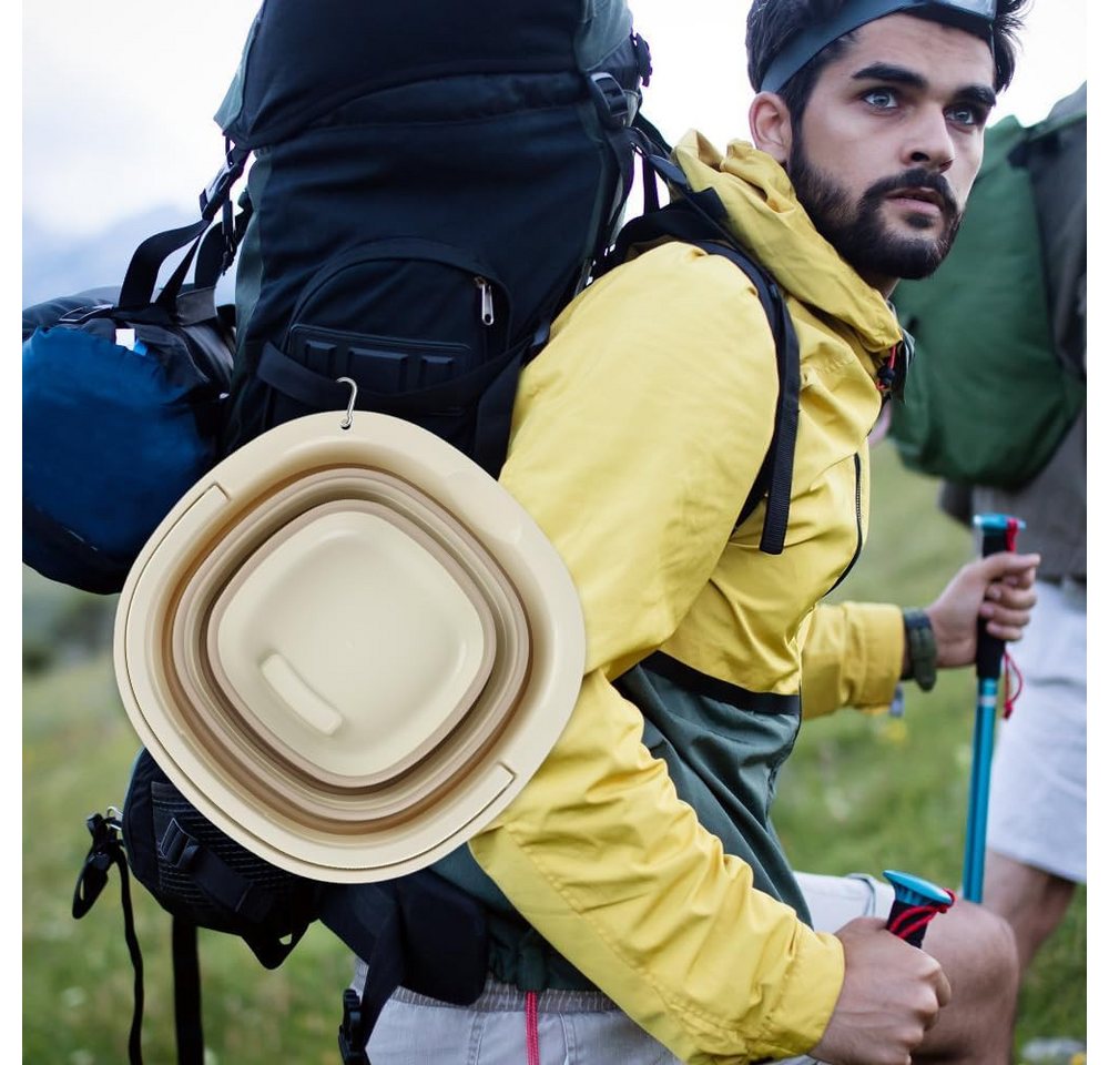 AFKSMILE Falteimer Faltbarer Eimer, Putzeimer Faltbar mit Tragegriff,Sandburg Strandeimer, Robust, Platzsparend, Tragbare, Für Reinigung, Camping, Angeln, Reisen Bild 4